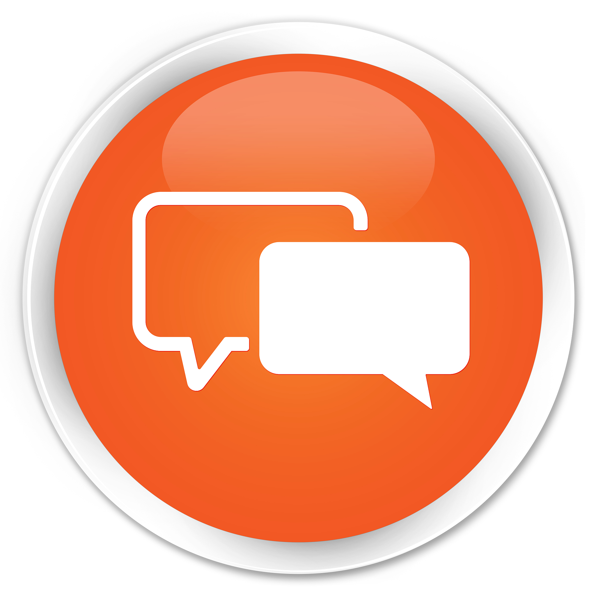 testimonials icon premium orange round button