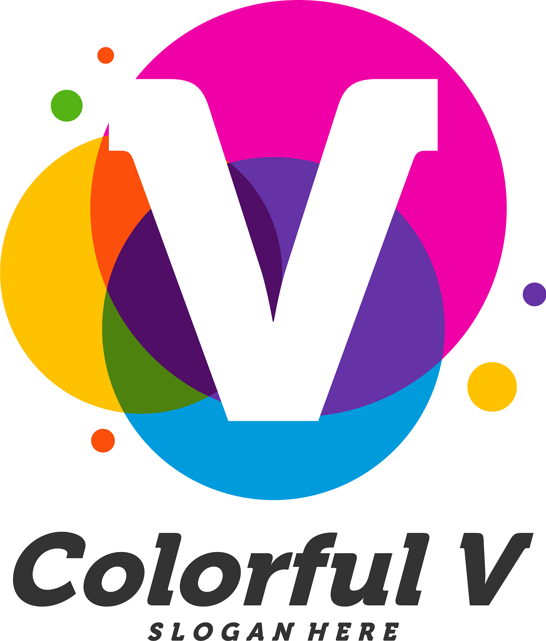 v letter colorful logo design concept design