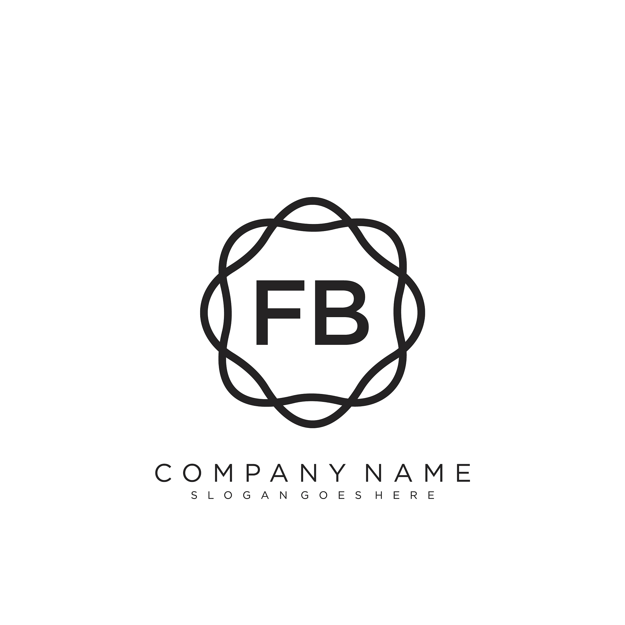 fb initial handwriting logo design