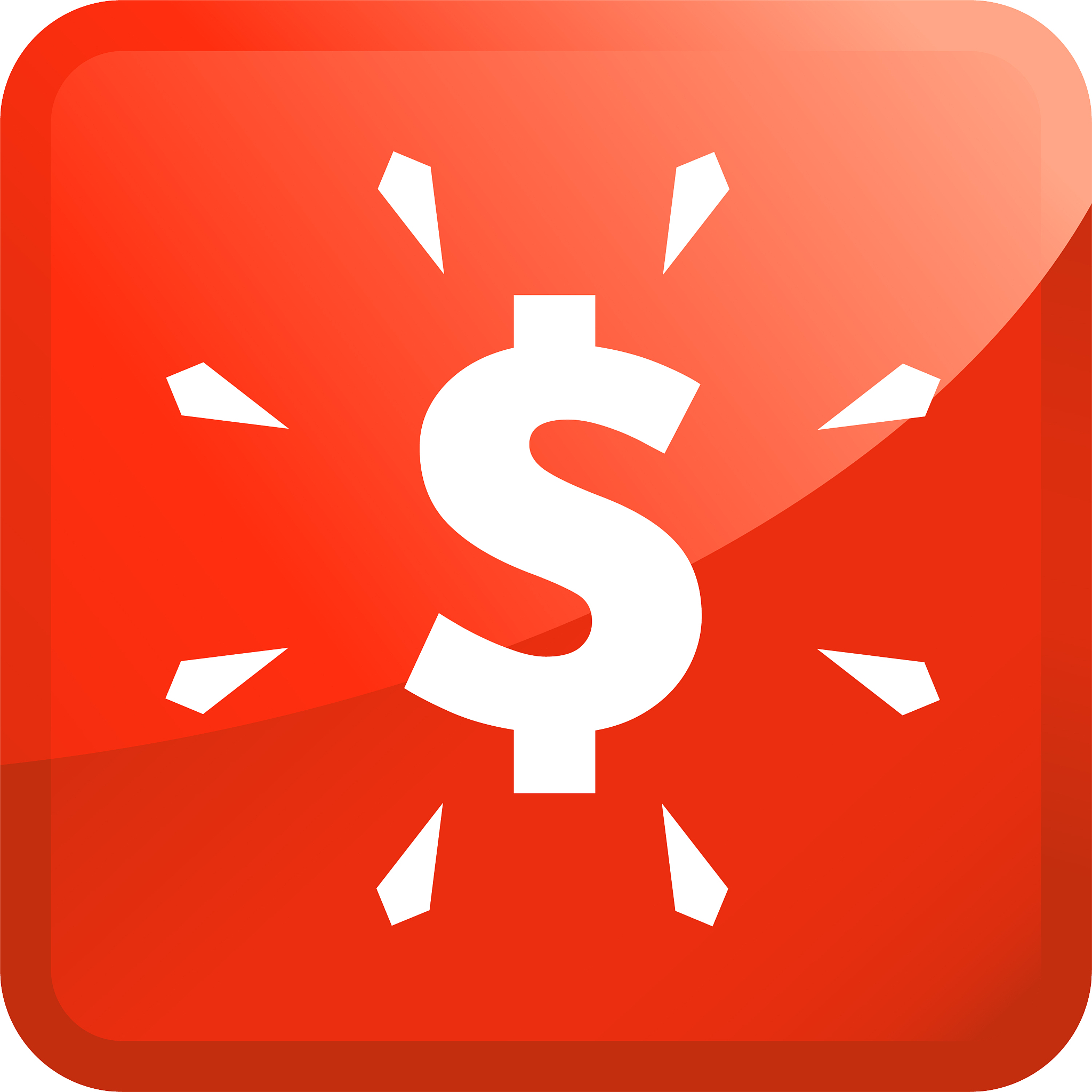 glowing dollar sign money icon