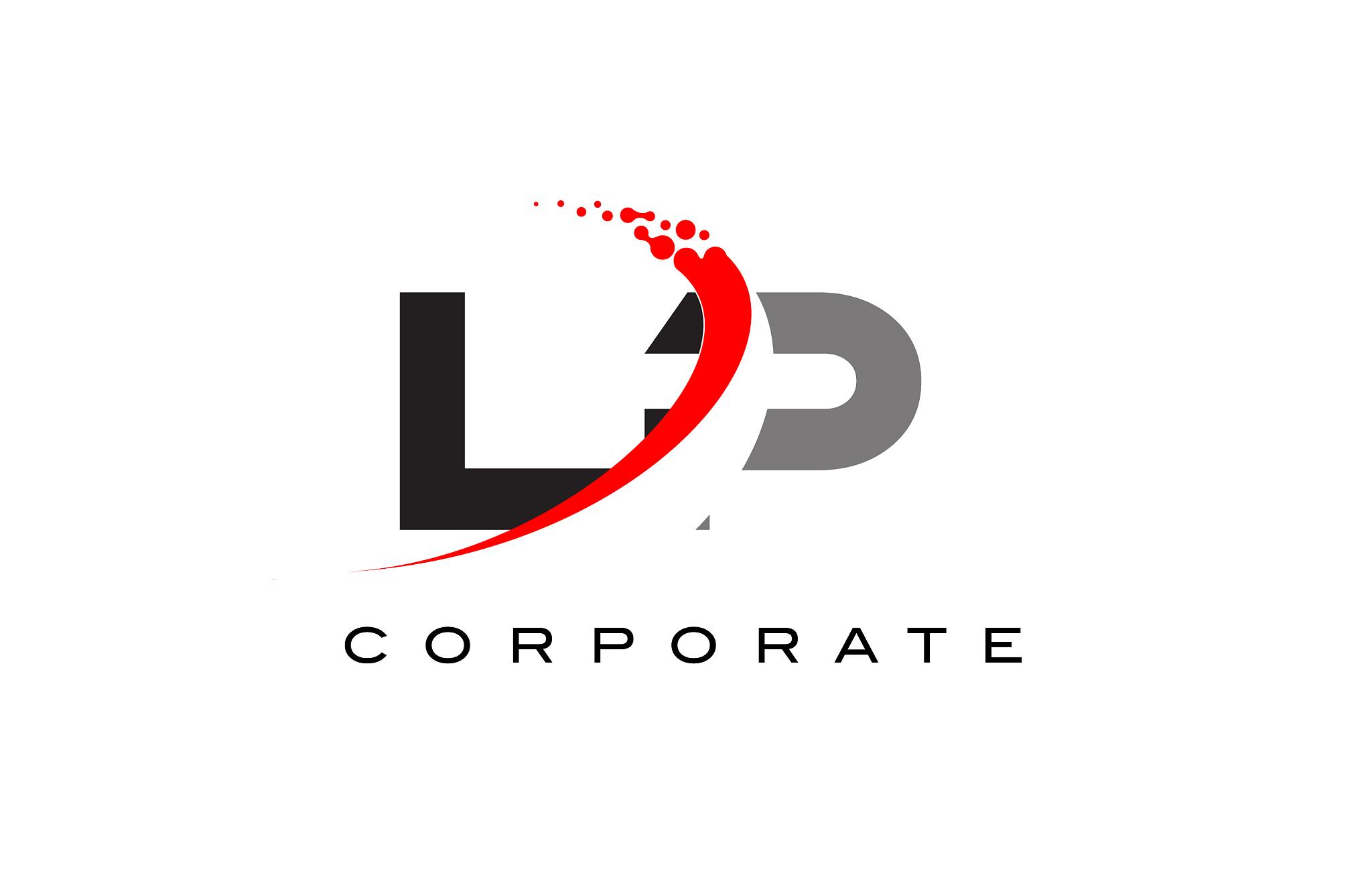 lp modern letter logo design with swoosh