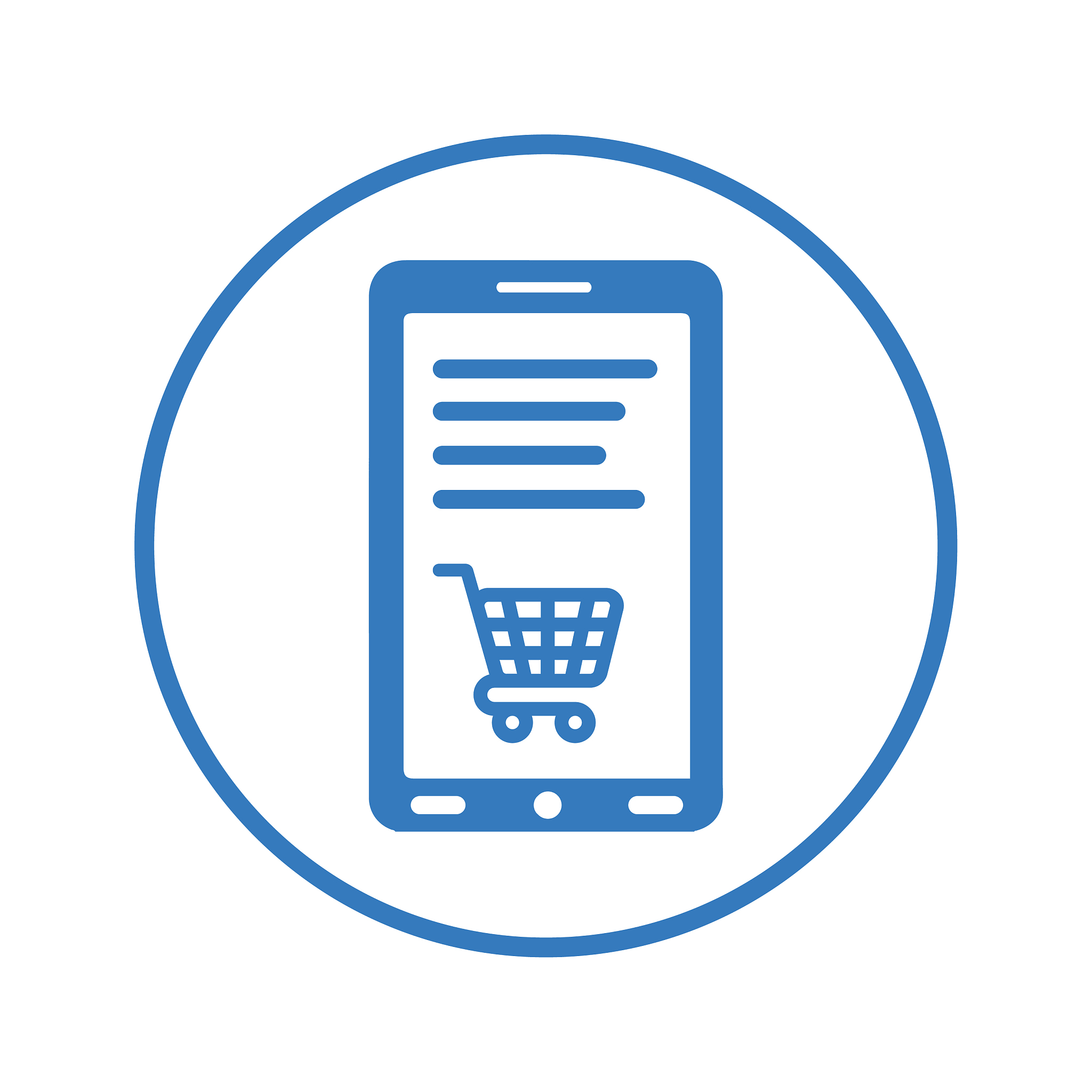 mobile online shopping vector icon
