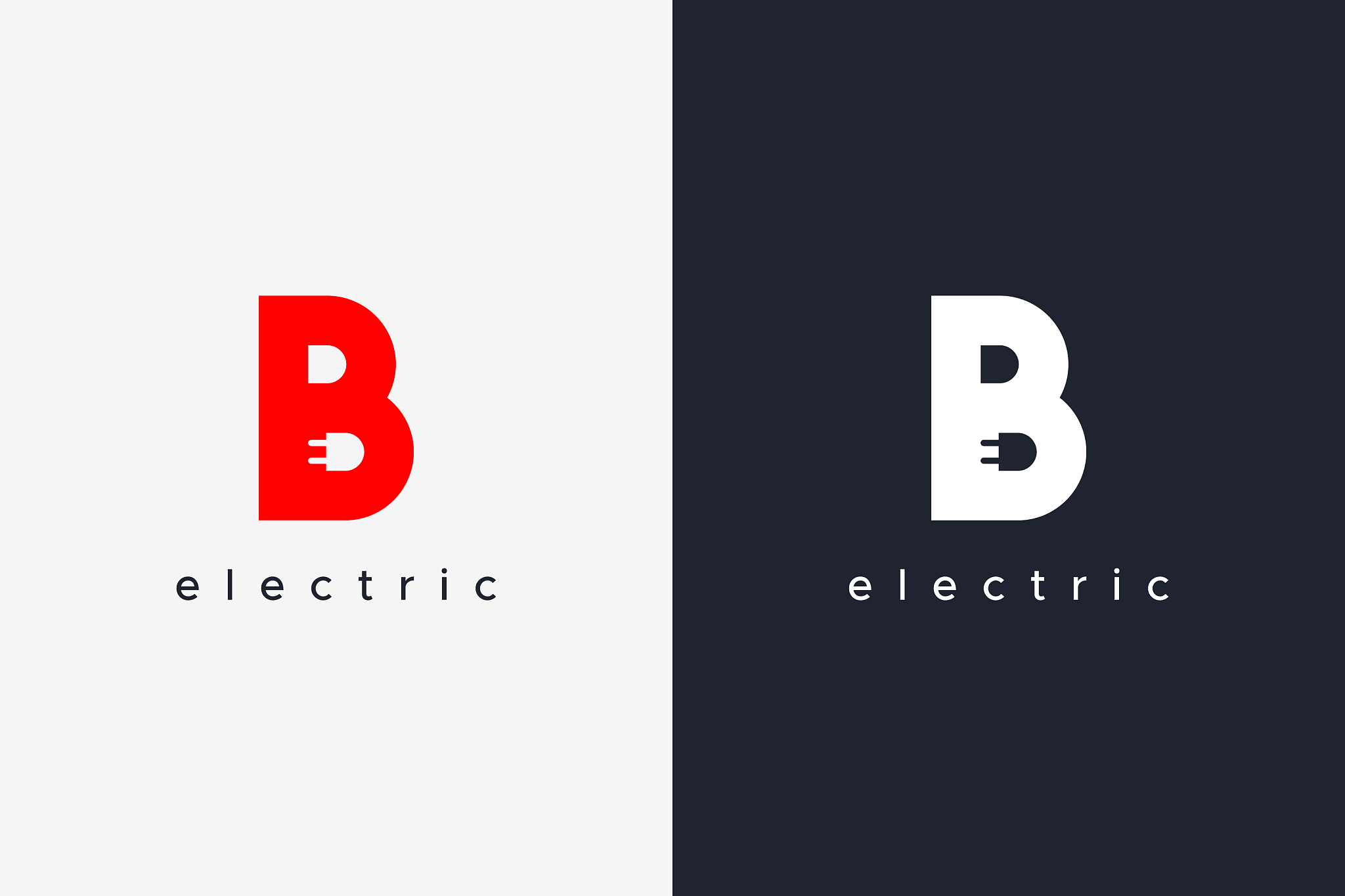 simple letter b electricity logo concept design