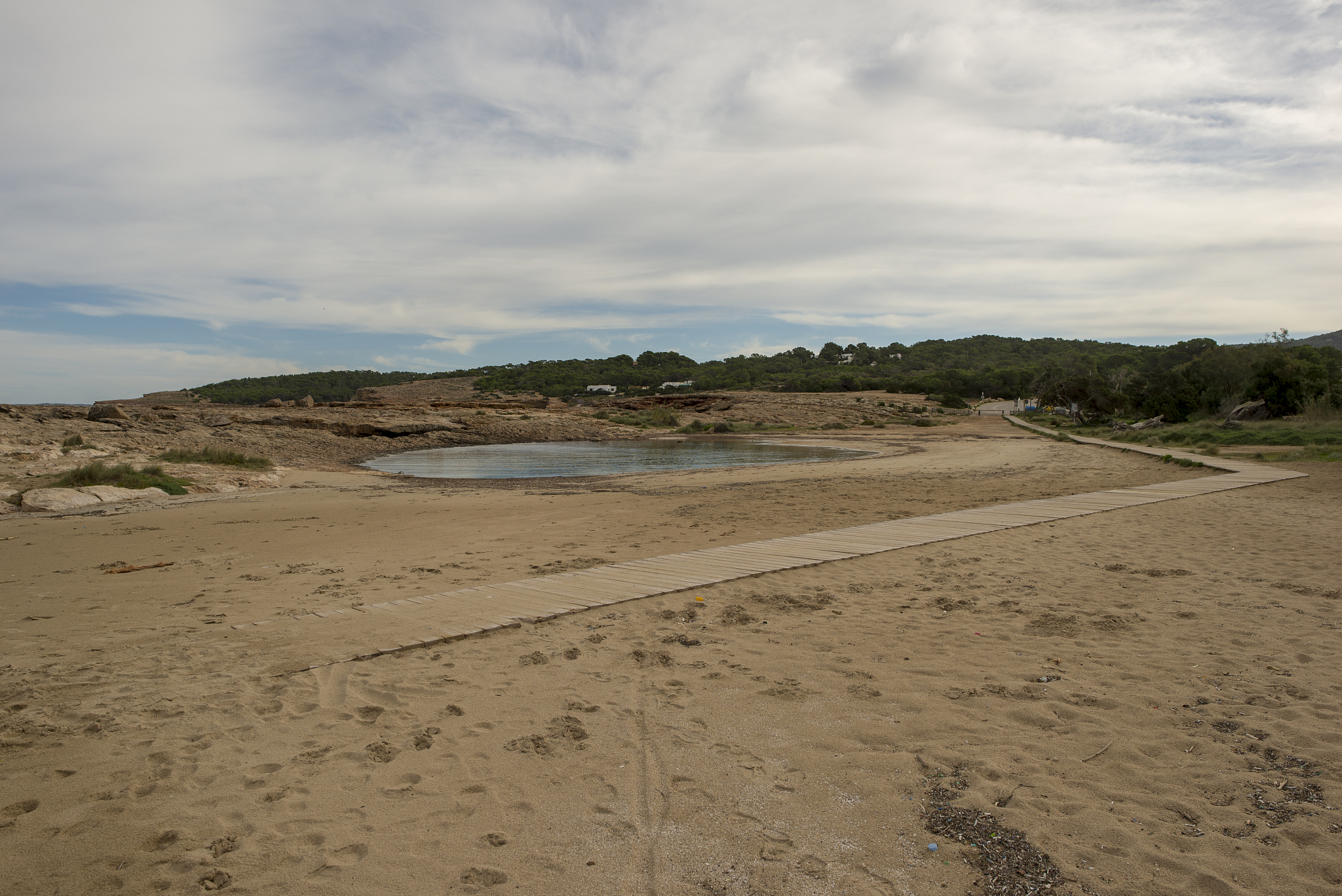 the coast in the bassa cove of san antonio, ibiza