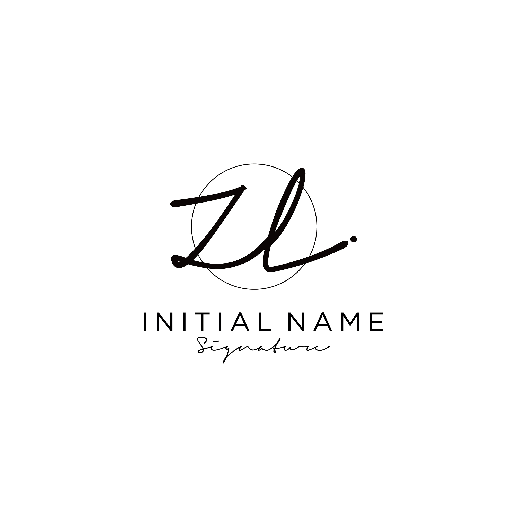 zl initial handwriting logo design