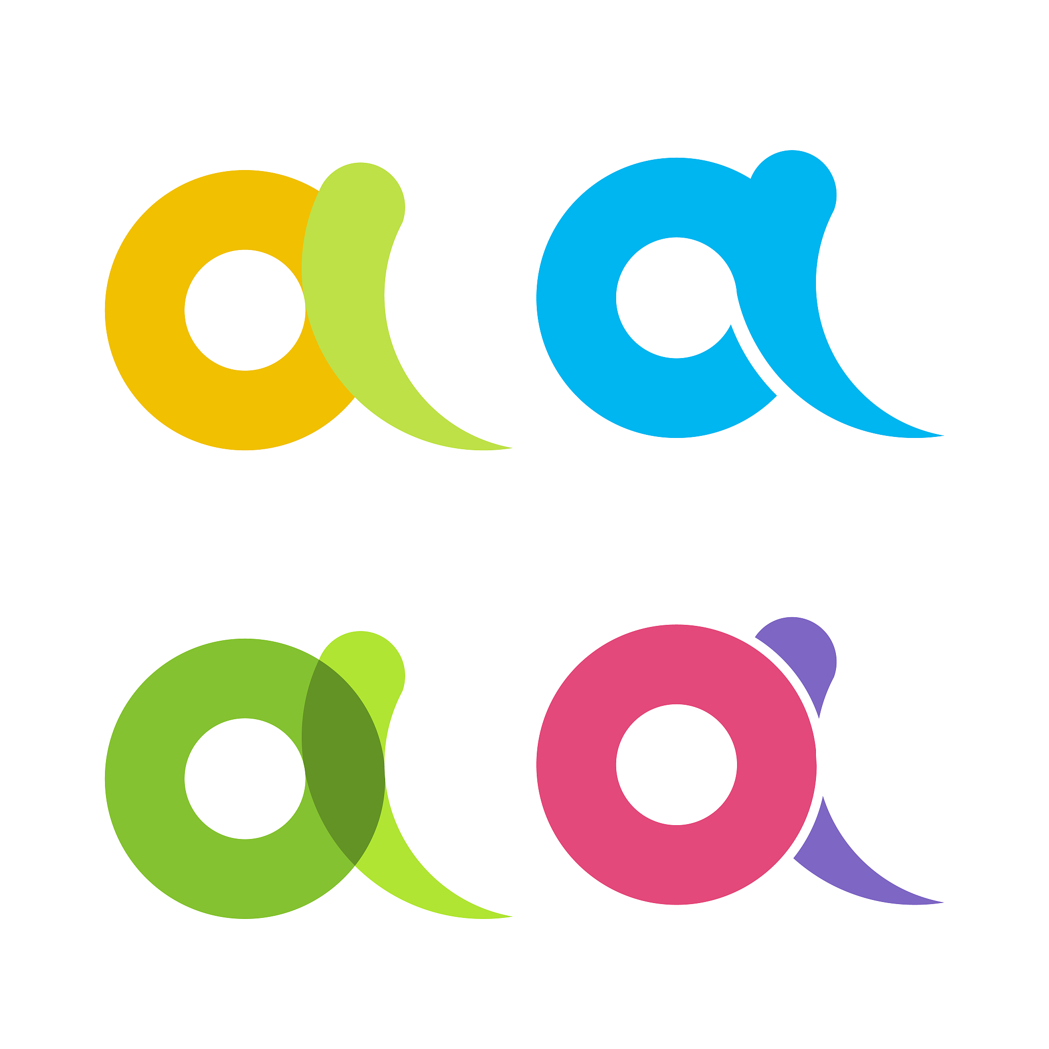 set isolated colorful letters and in flat