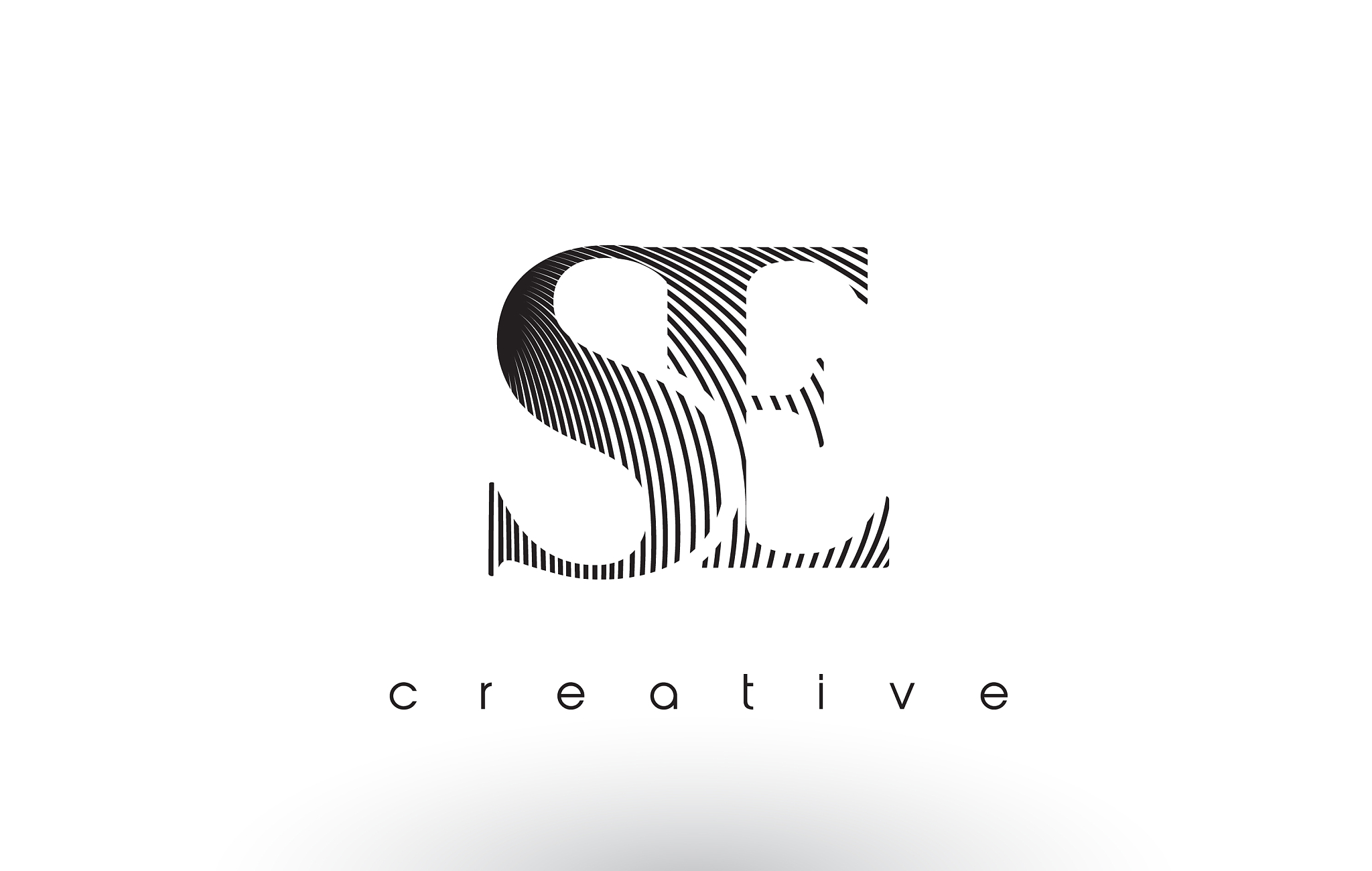 se logo design with multiple lines and black and