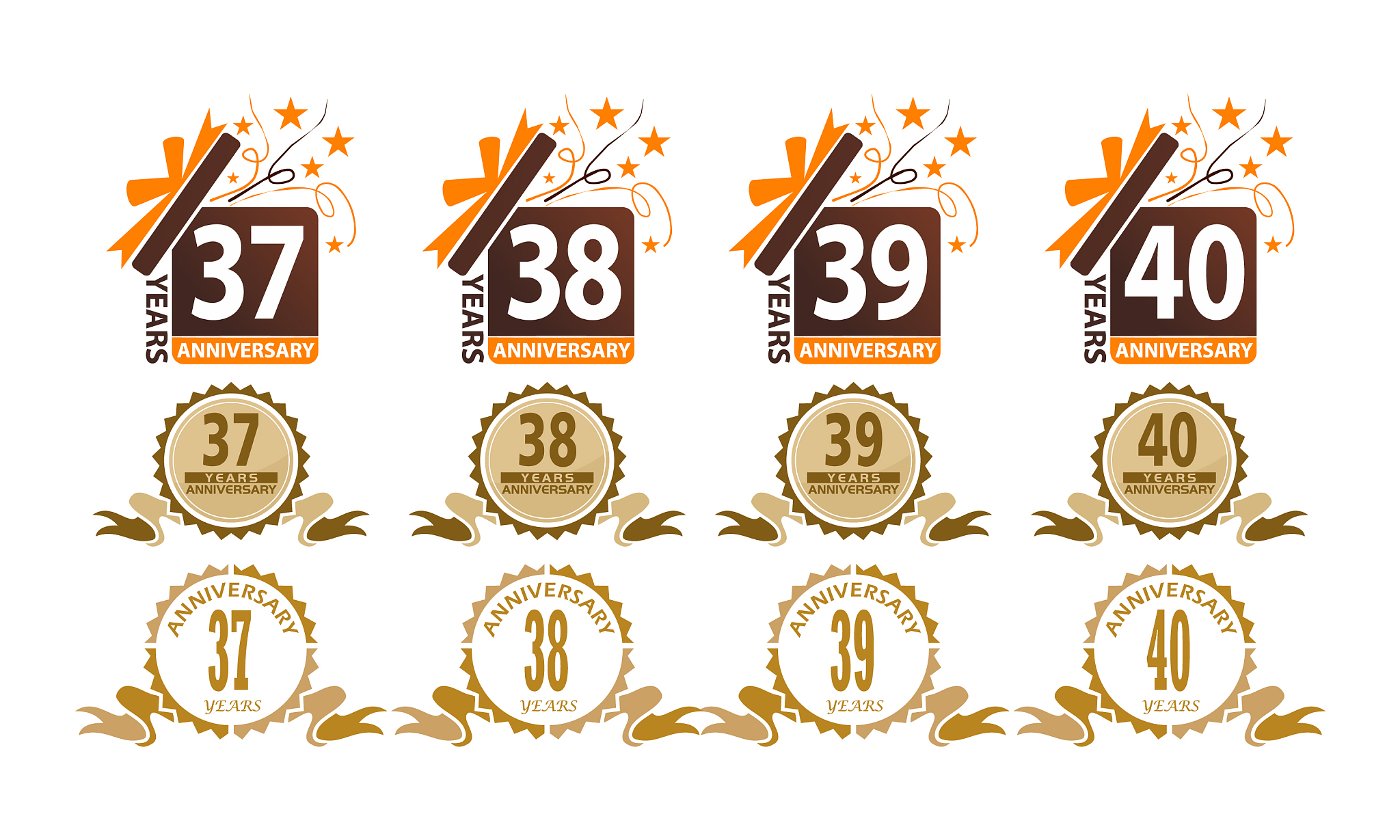 ribbon anniversary template set