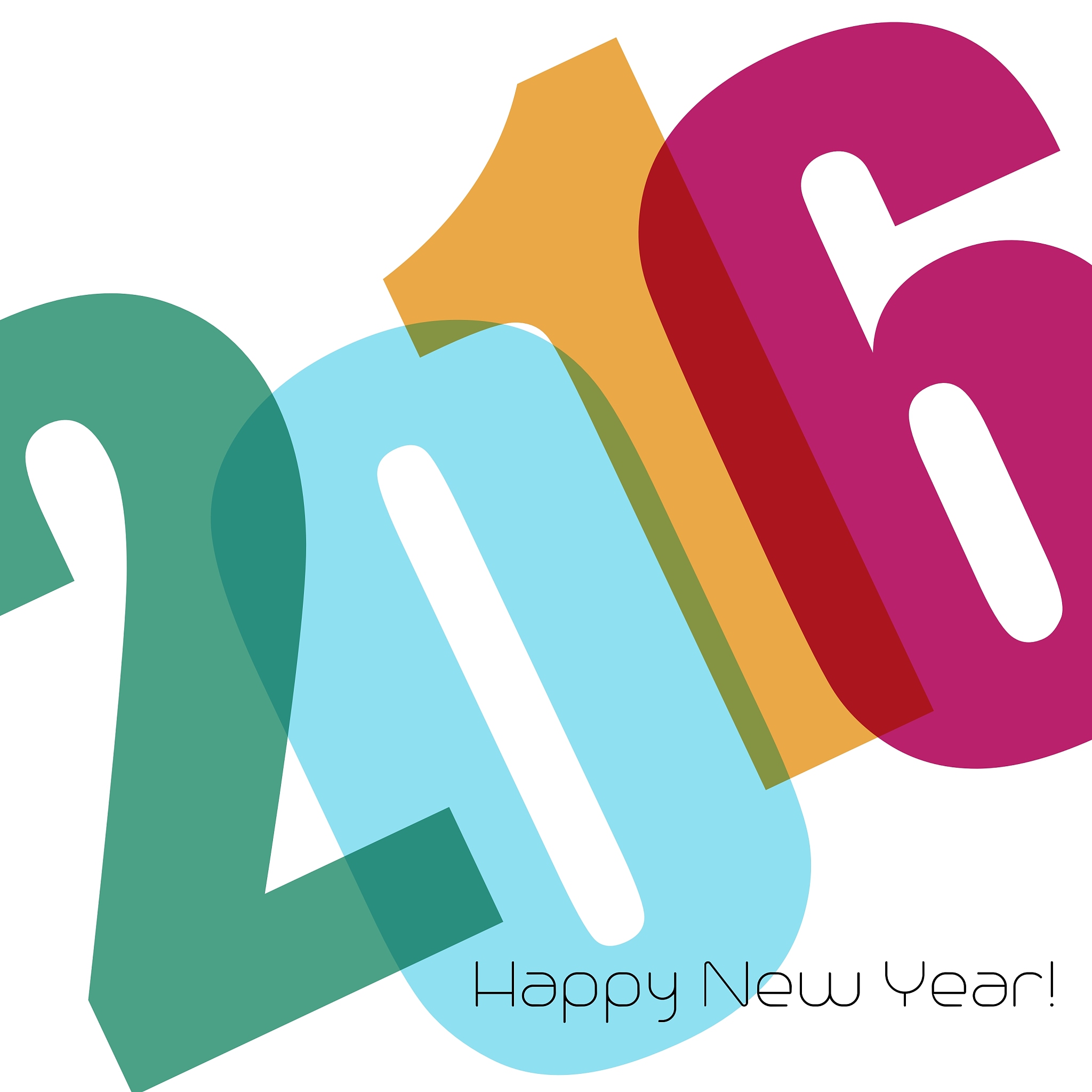 happy new year greeting with number