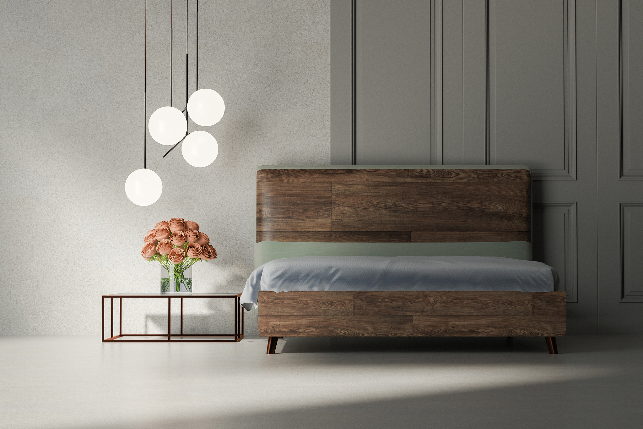 sparse modern bedroom
