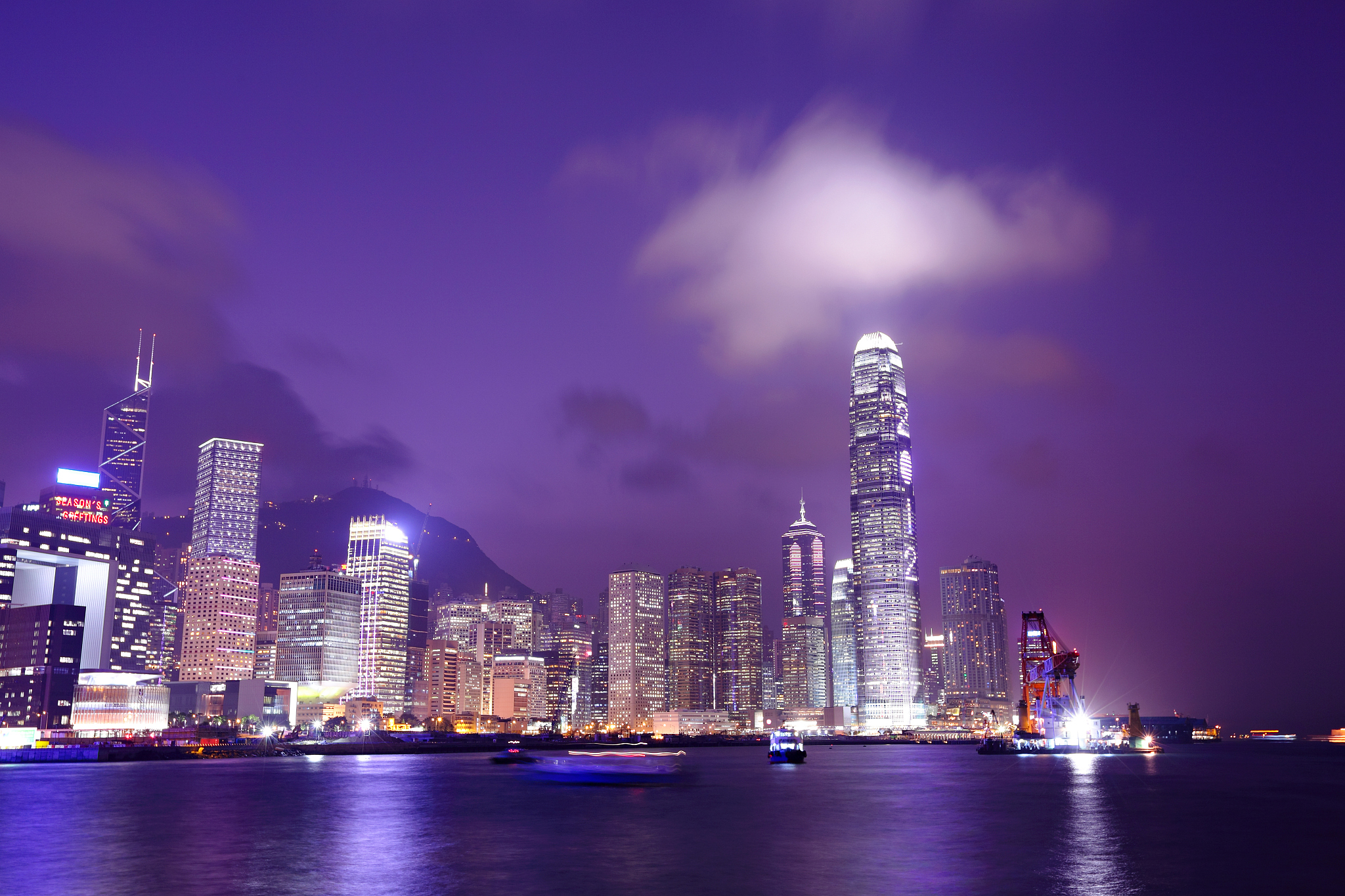 hong kong skyline at night