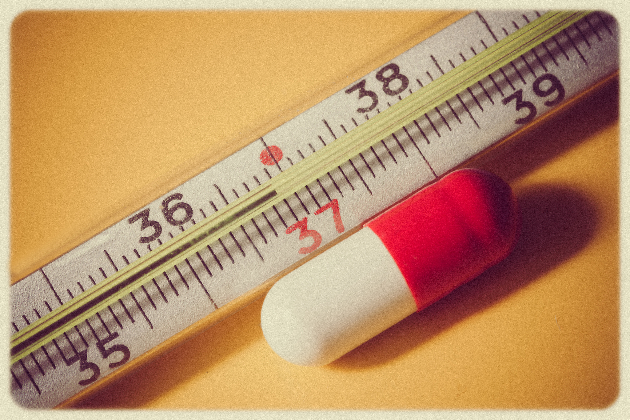 thermometer and pills