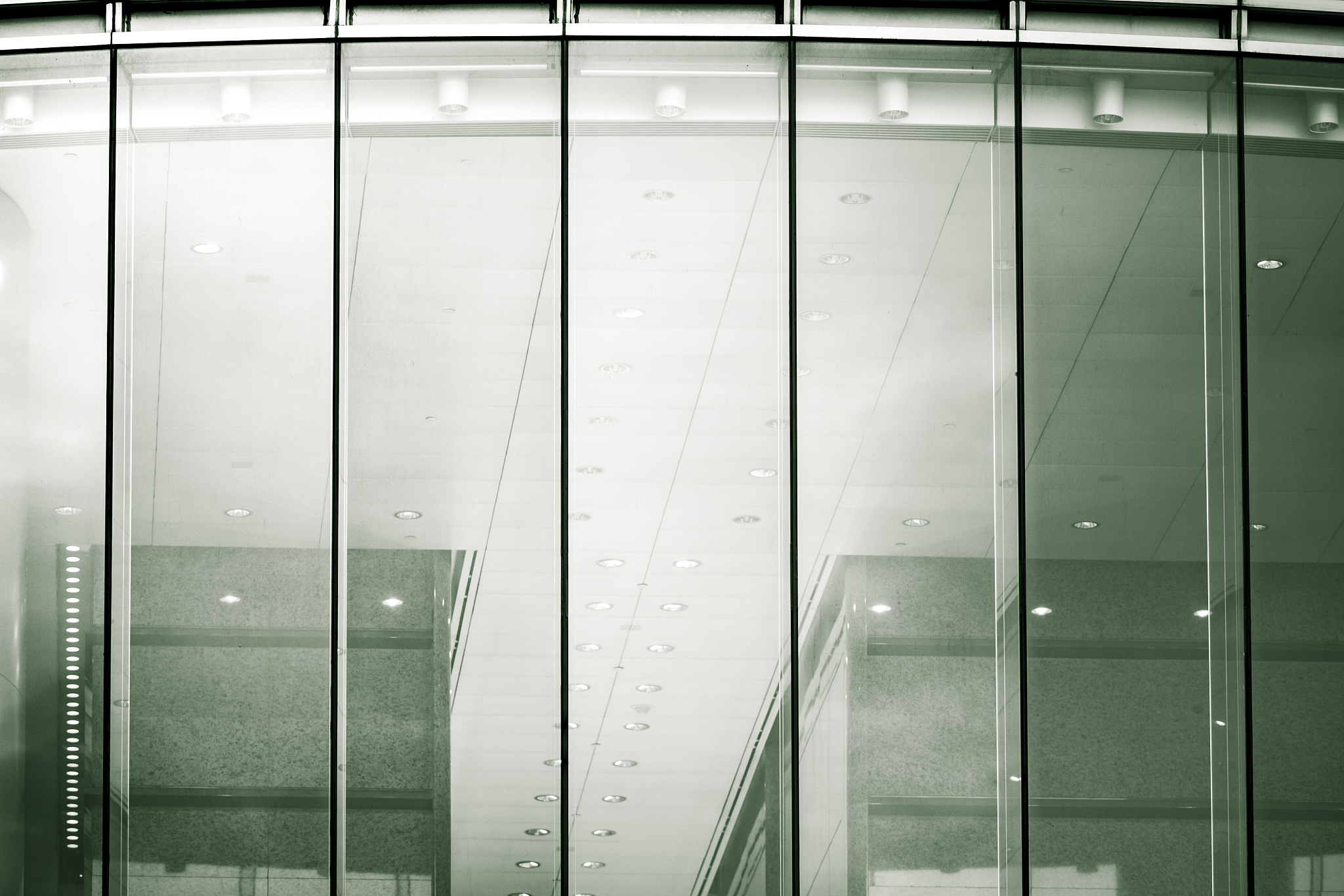 downtown corporate business district architecture, glass reflect