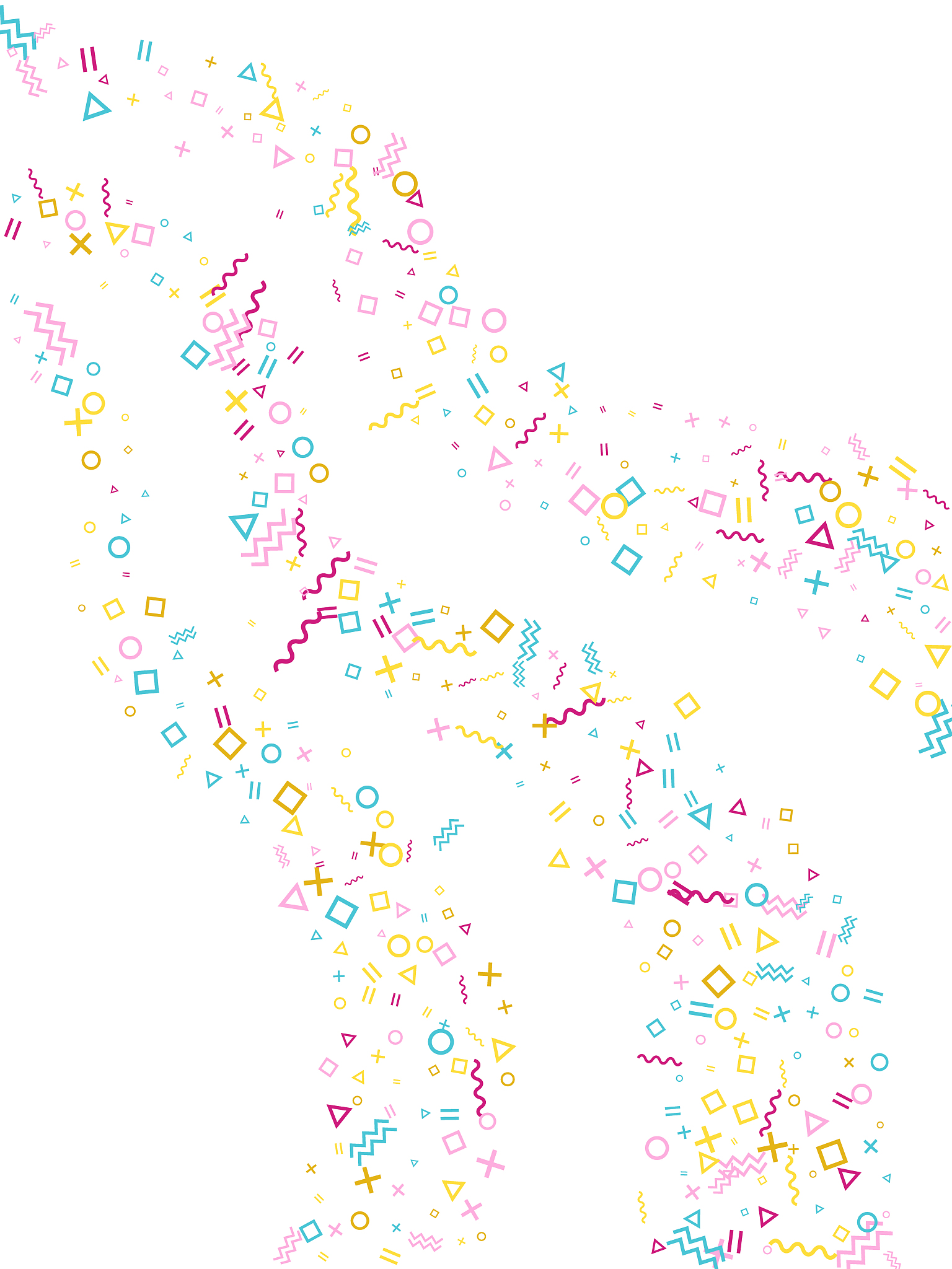 style geometric confetti on white