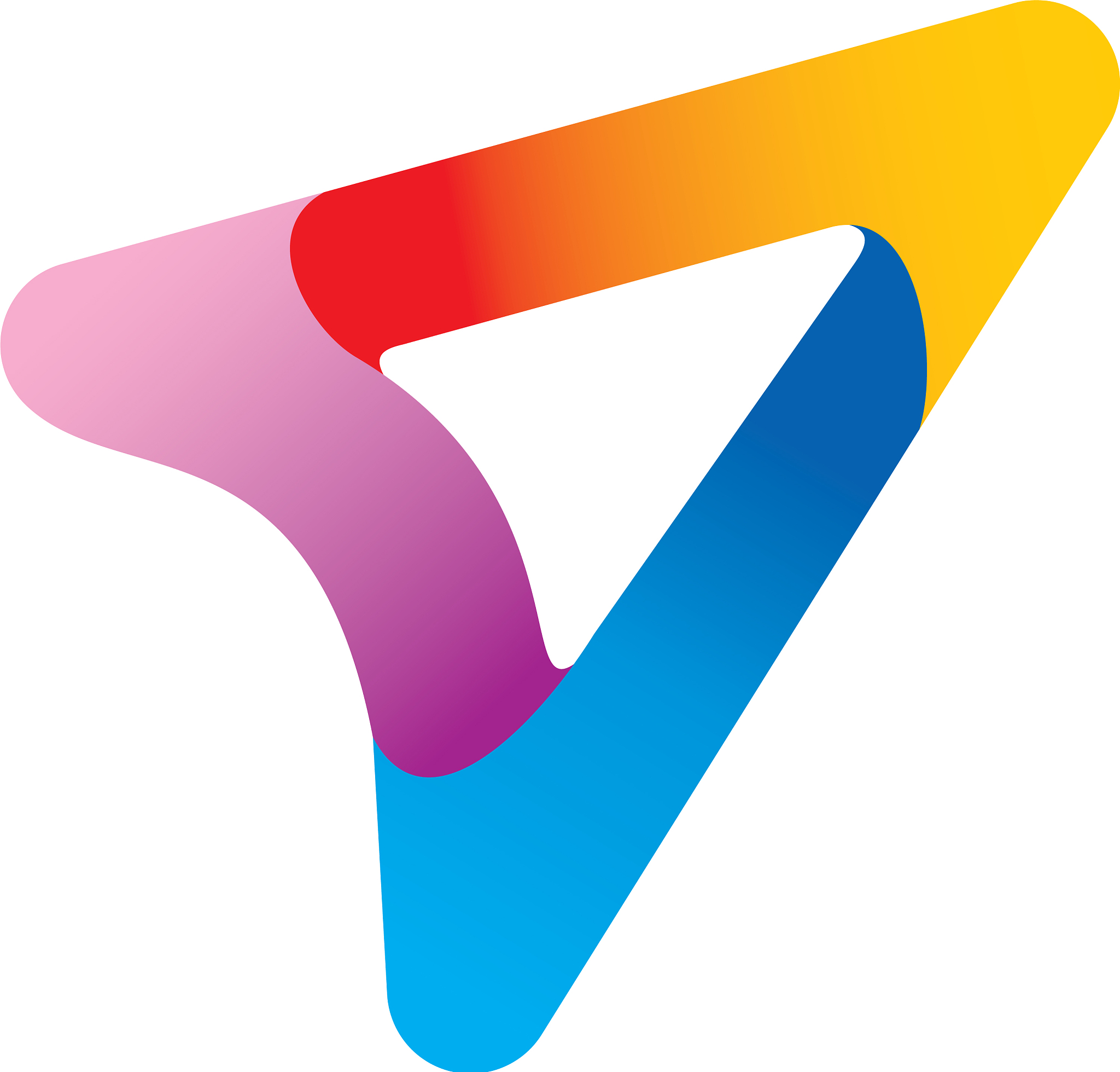 play button 3d colored media technology logo