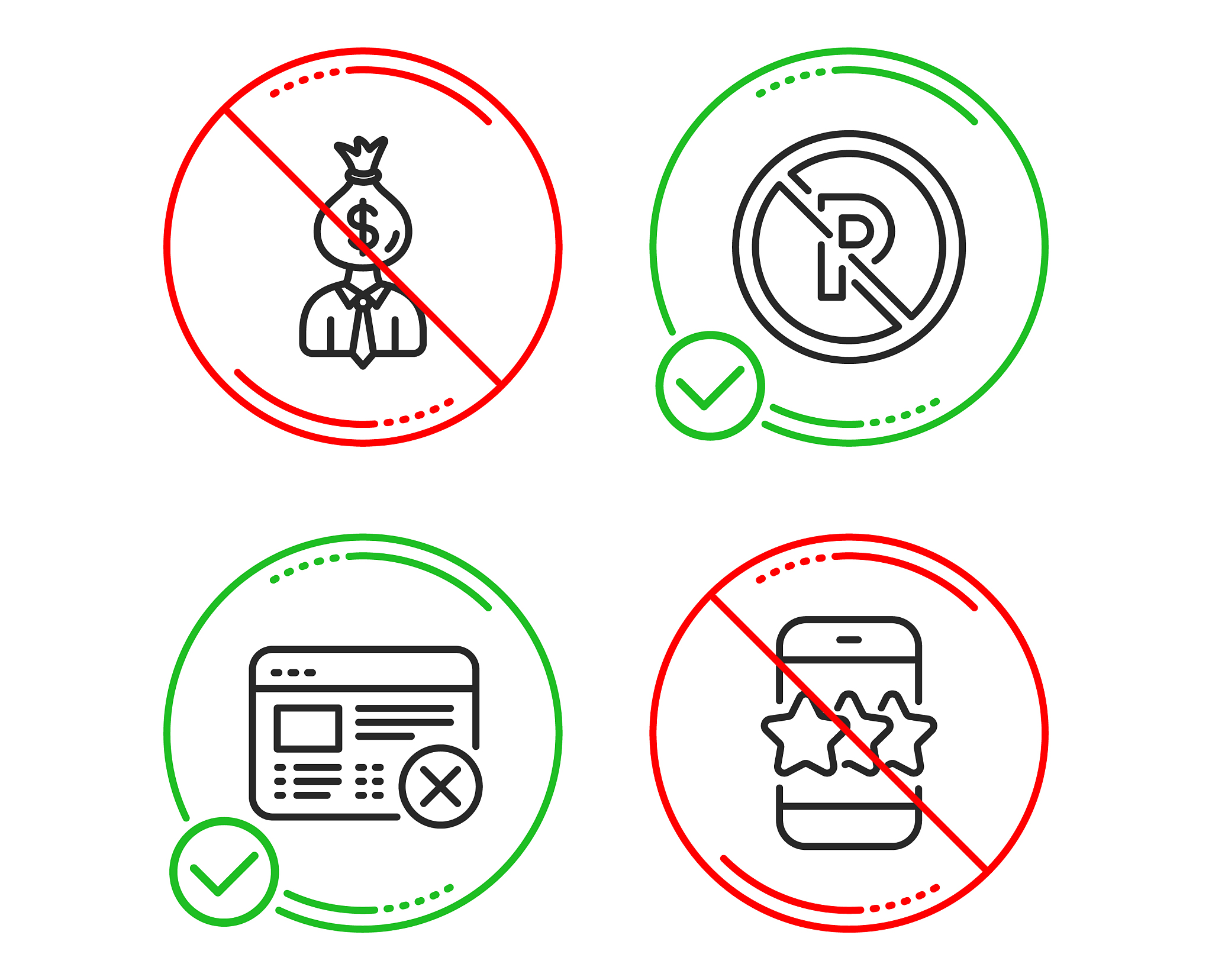 reject web manager and no parking icons set star