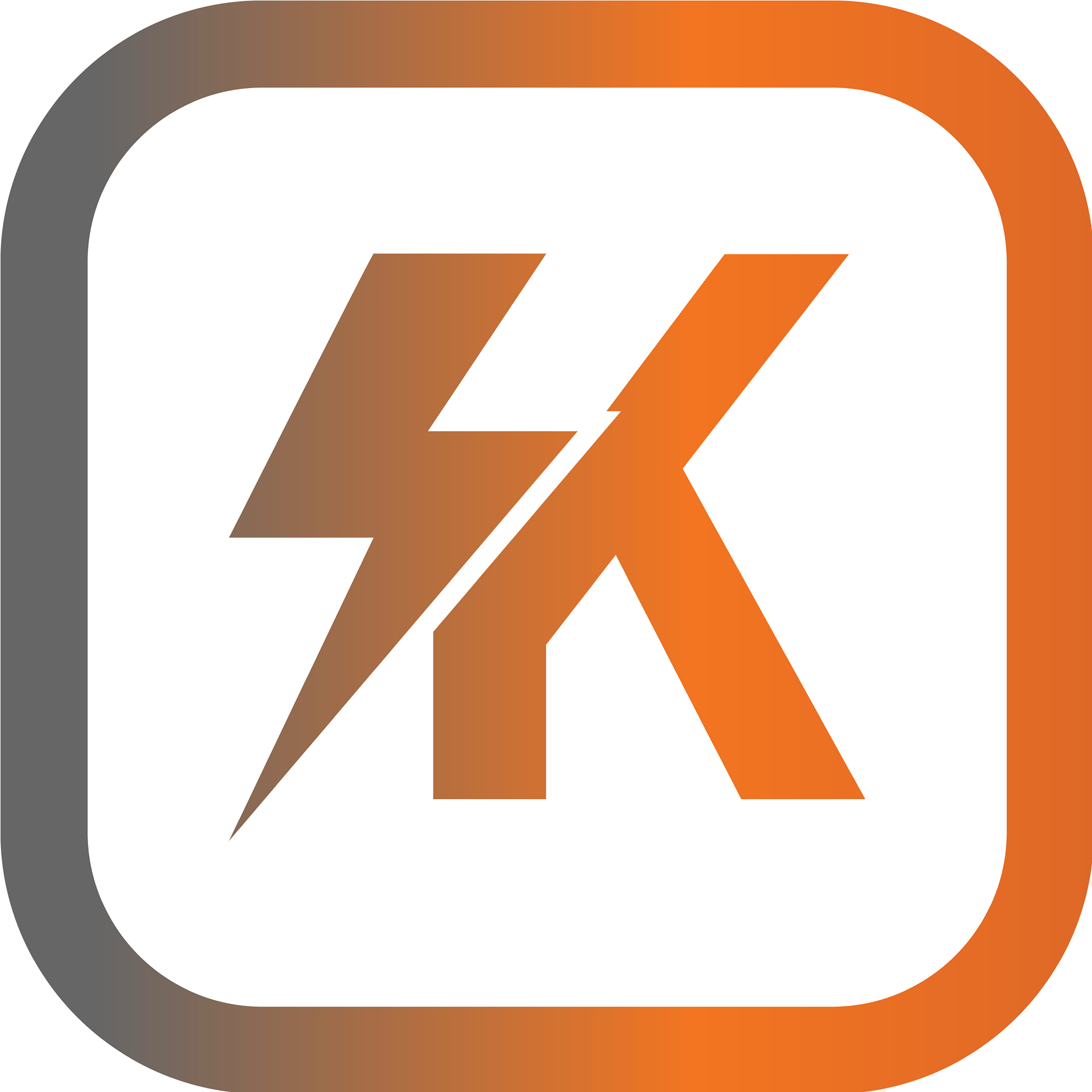 lightning letter k logotype gradient color