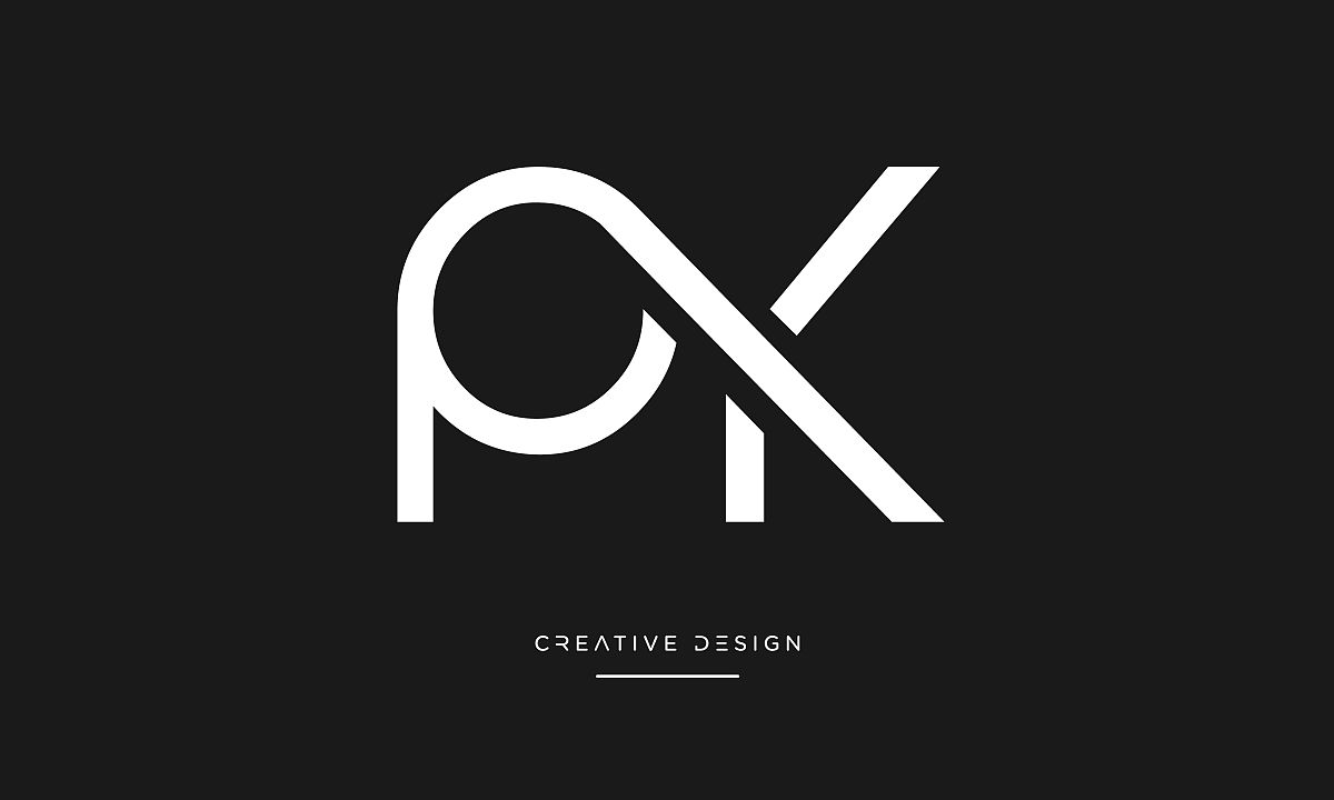 pk, kp字母字母抽象图标标志组合