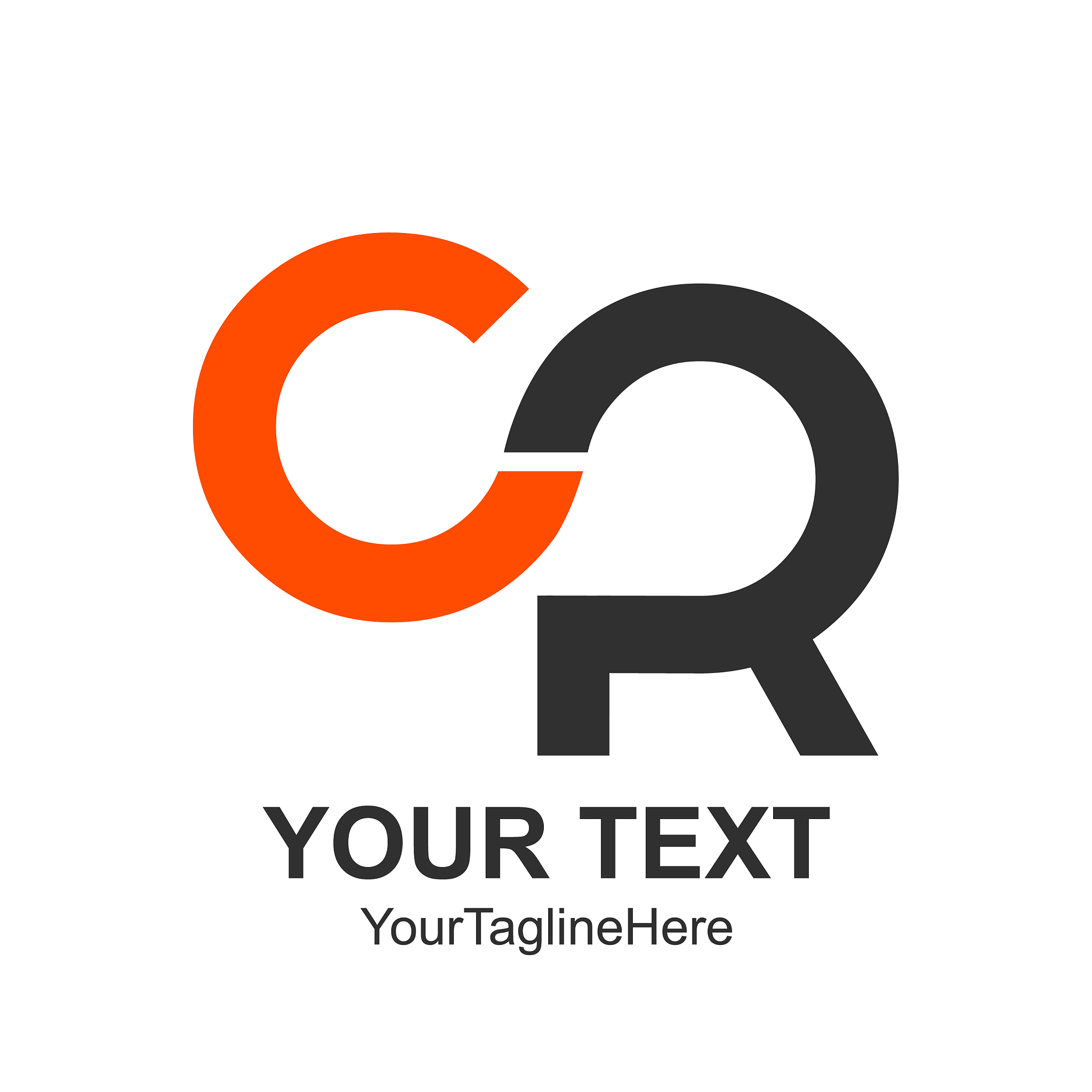 initial letter cr logo design template element