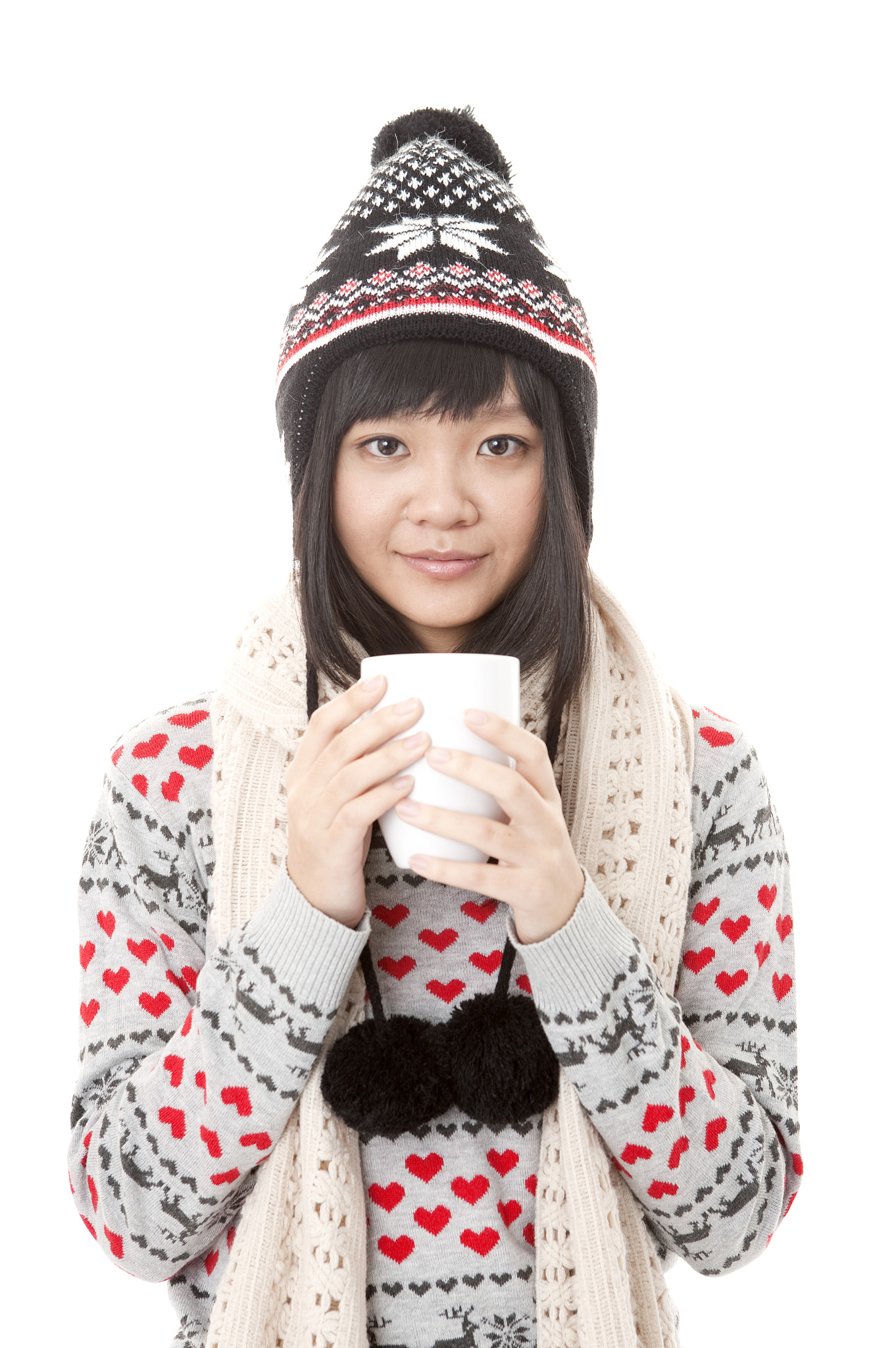 冬天,青年女人