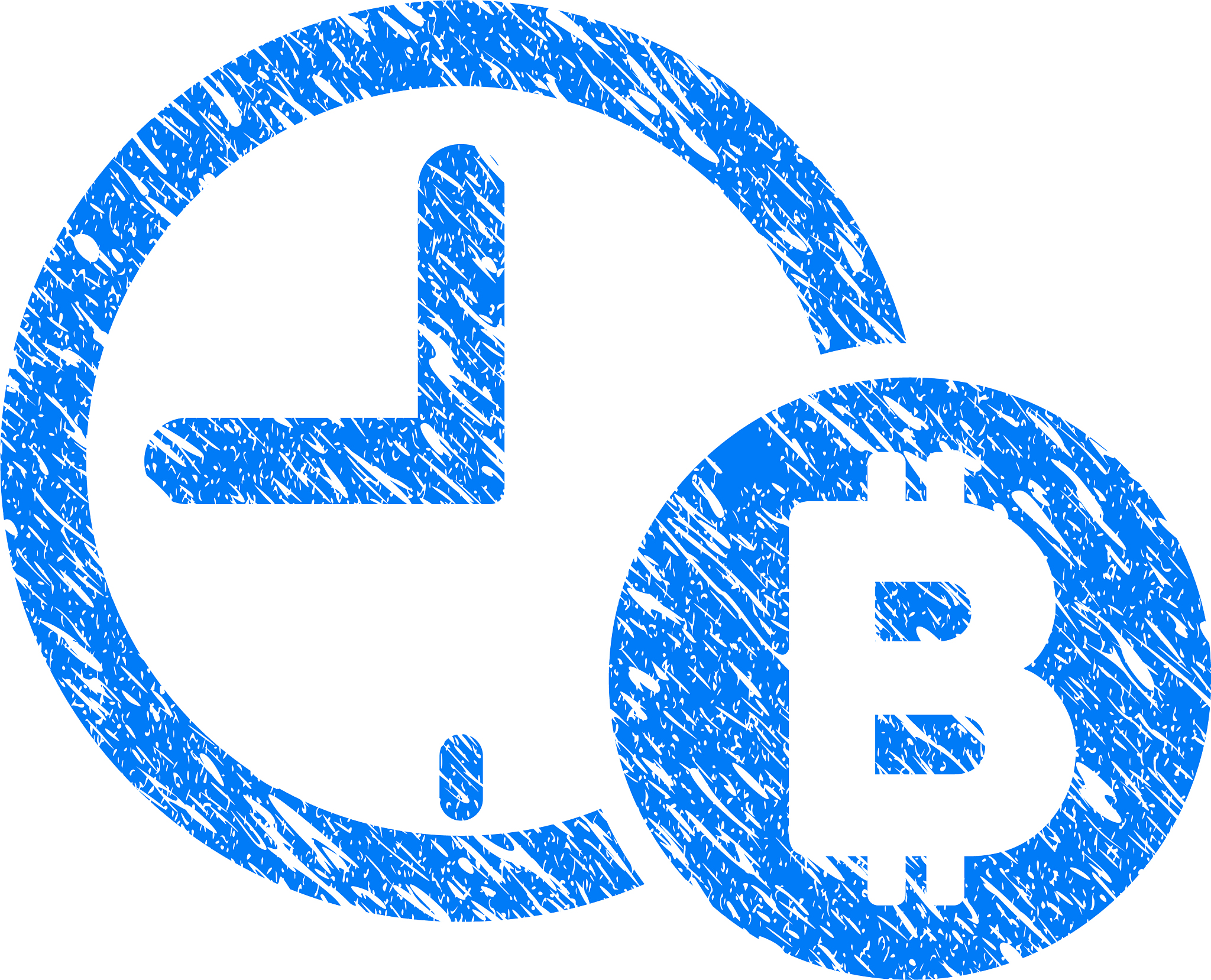 bitcoin credit clock grunge icon