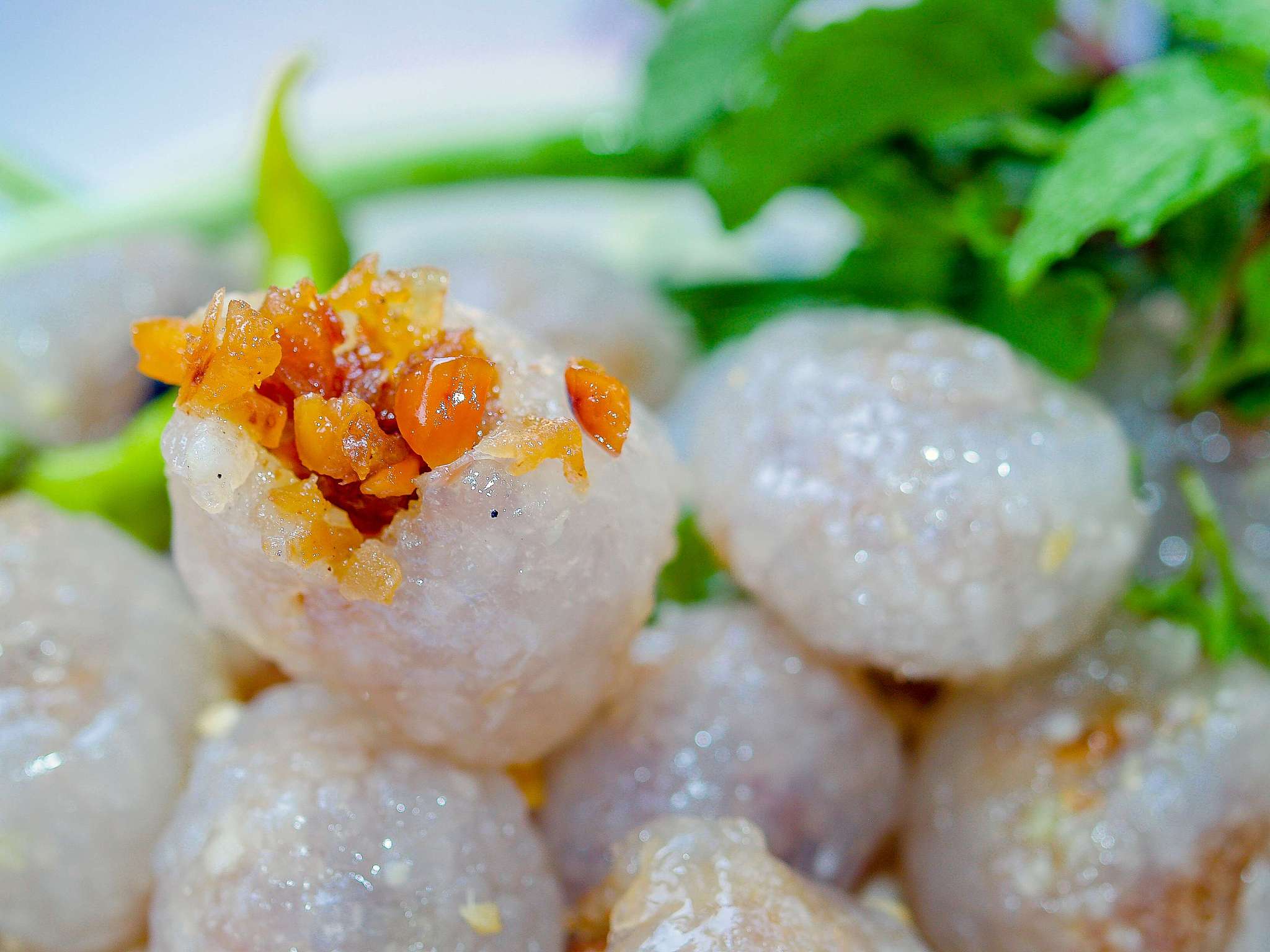 thai dessert food ,street food , saku sai moo