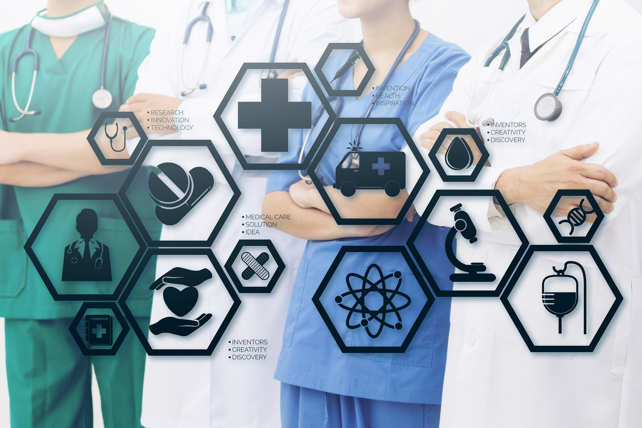 doctors with medical healthcare icon interface