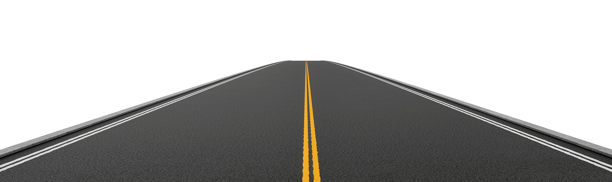 rendering of empty two-way asphalt road going straight and