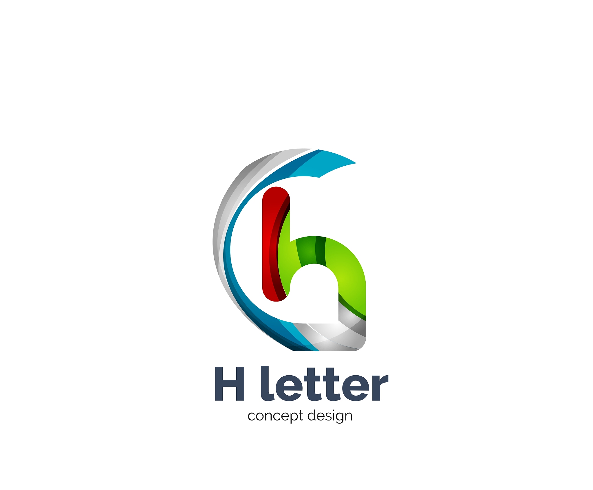 abstract h geometric letter logo template