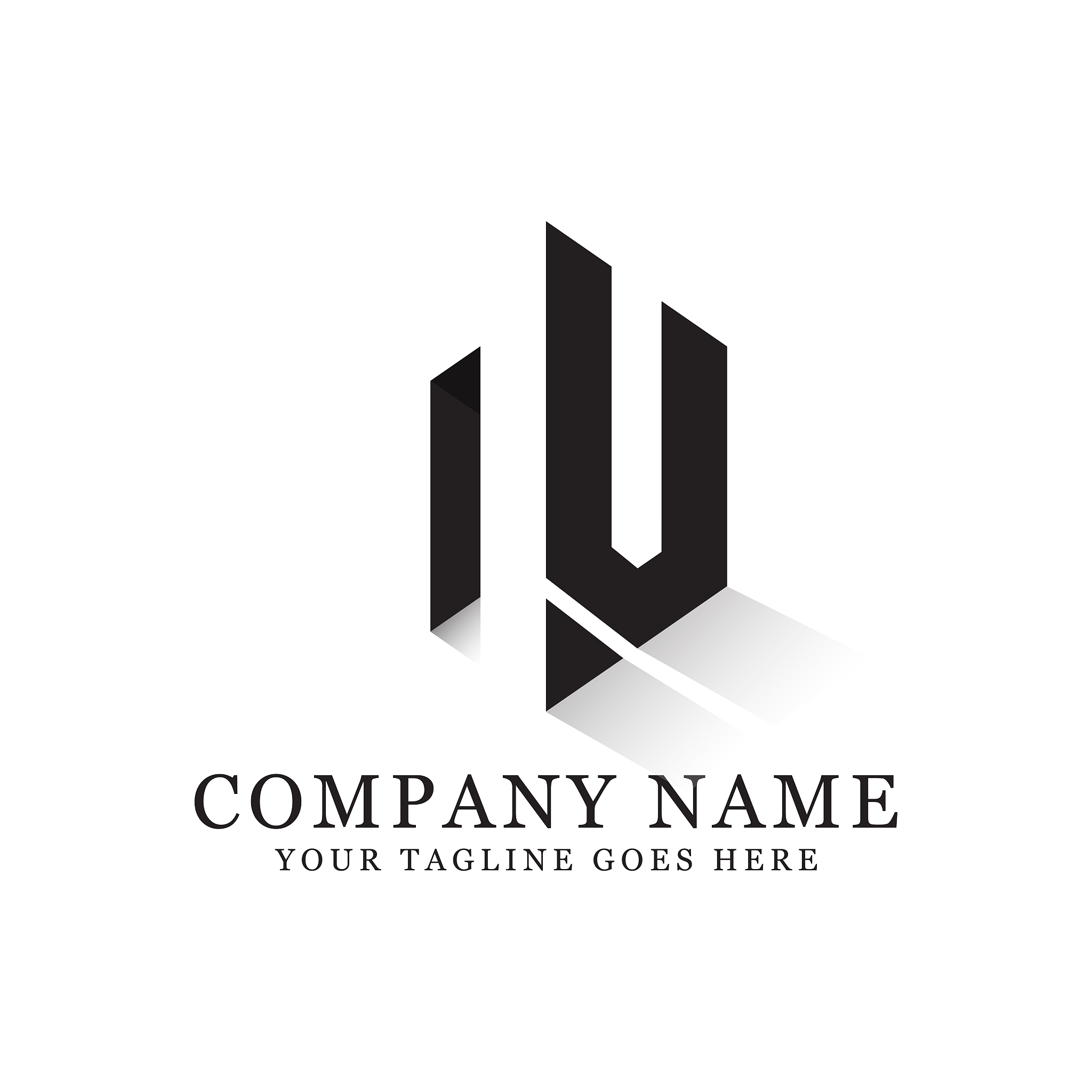 n and v letter logo designs, initial negative space logo templat