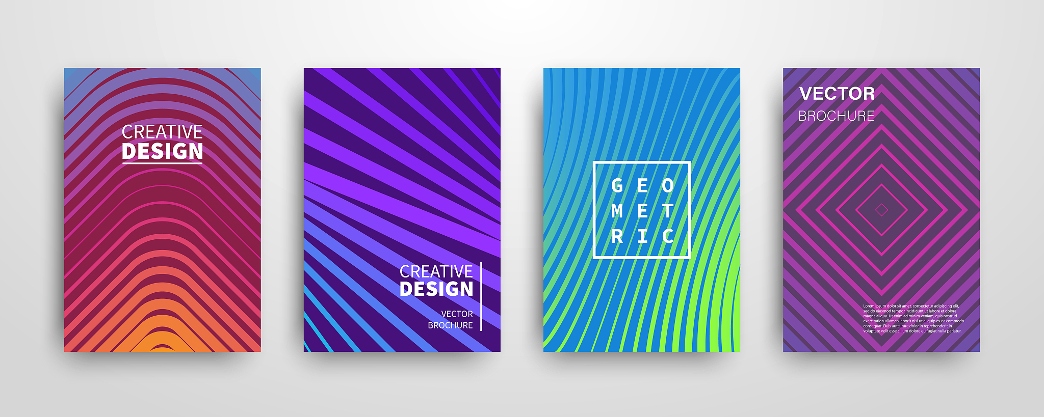 modern futuristic abstract geometric covers set