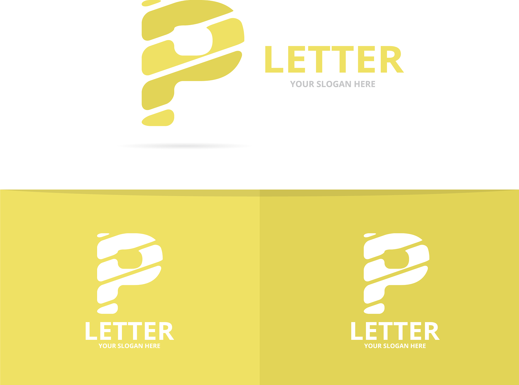 unique letter p logo design template