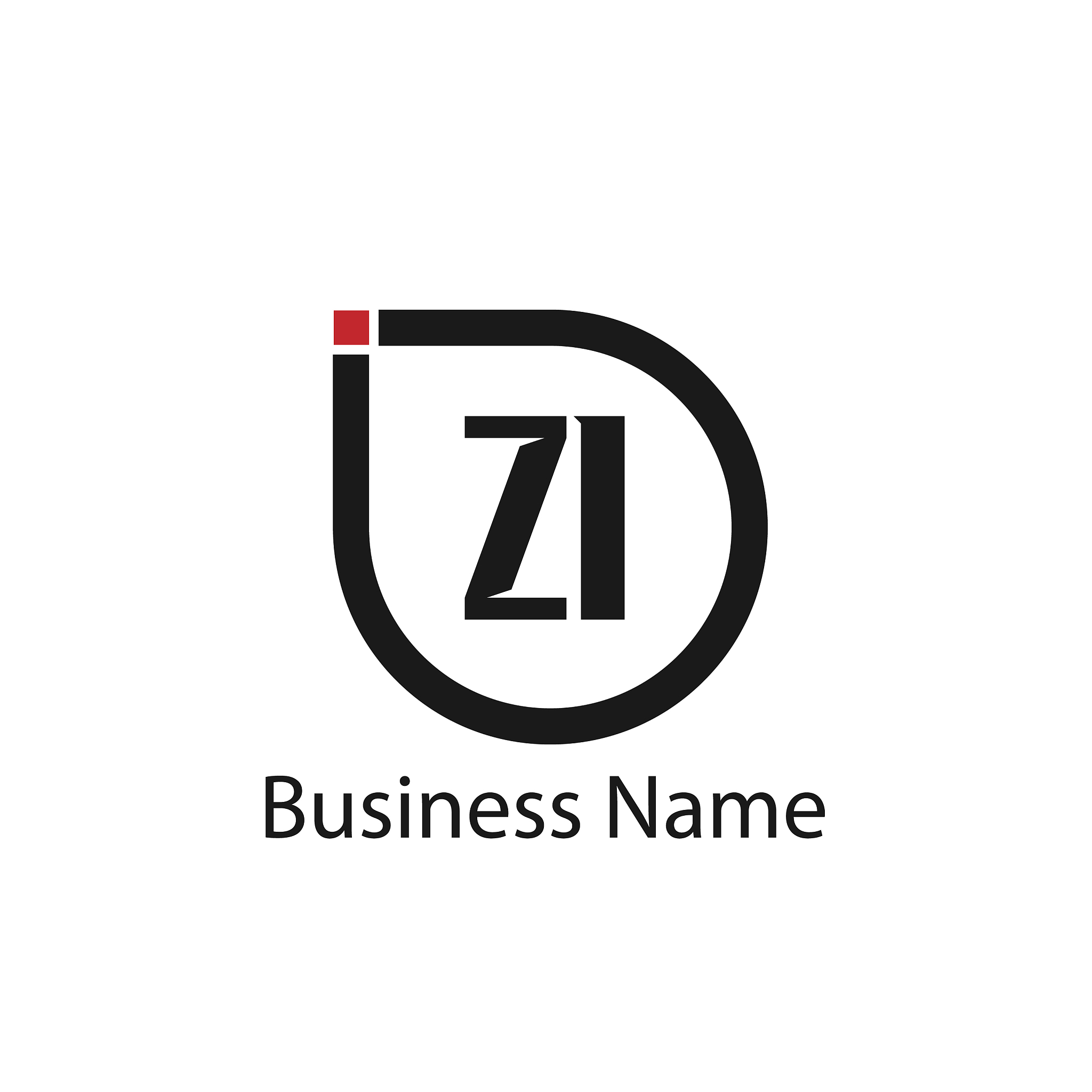 initial letter zi logo template design