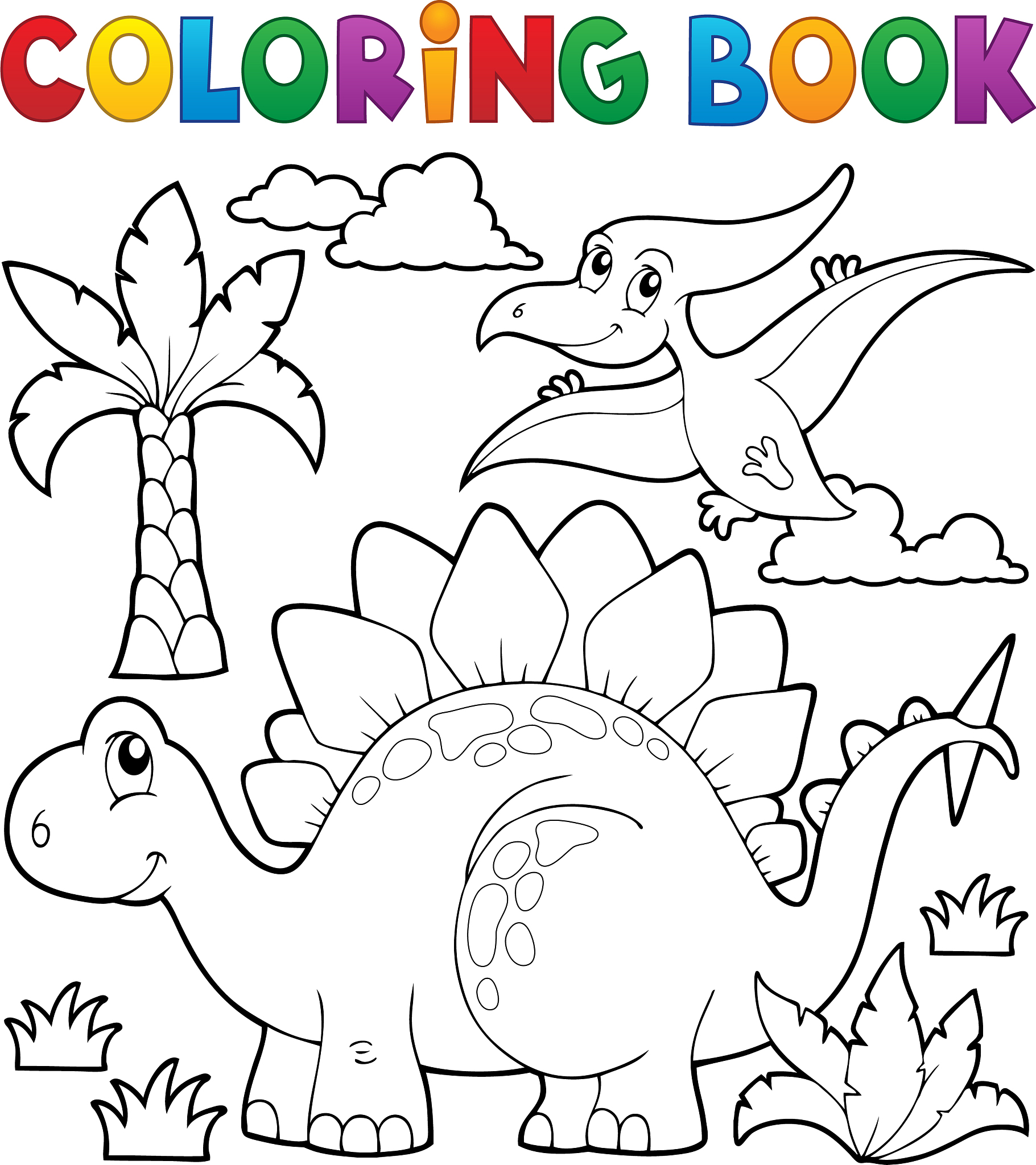 coloring book dinosaur theme 1