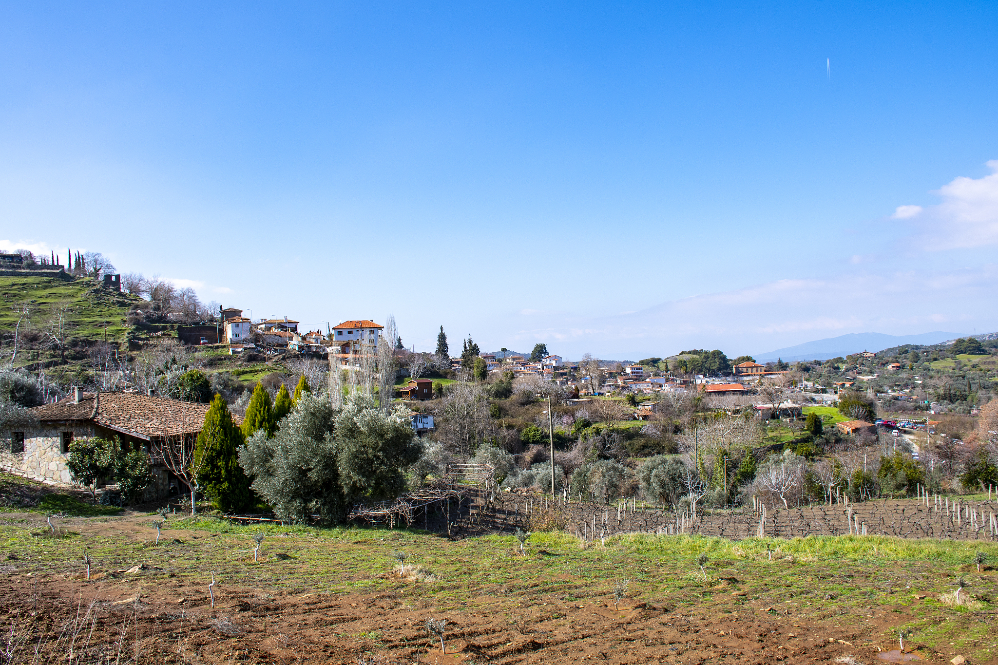 old street and old houses of sirince village in izmir