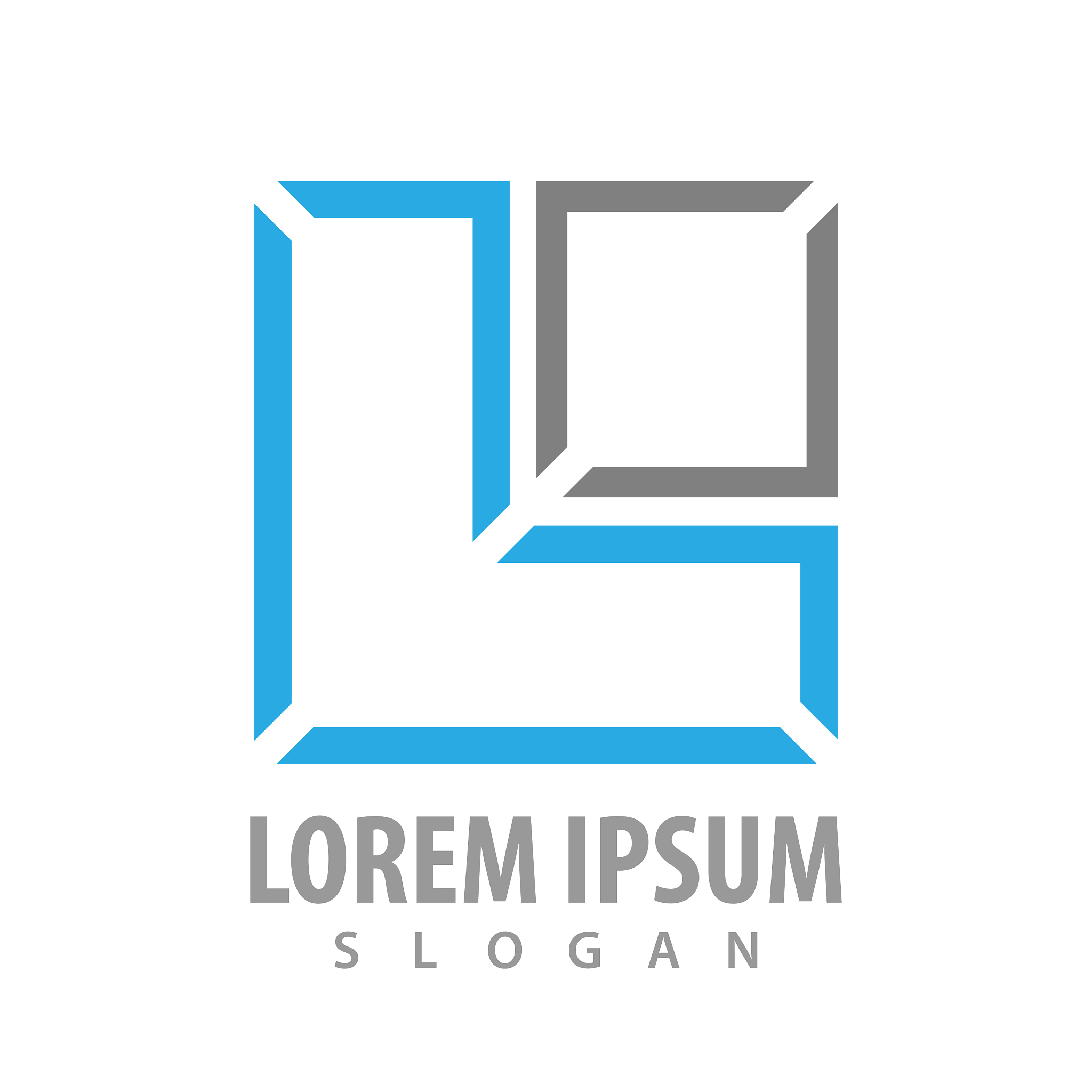 line square letter l concept design symbol