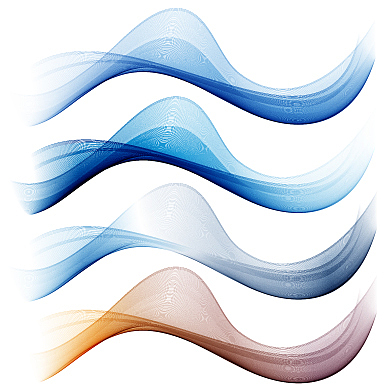 set of abstract blue waves