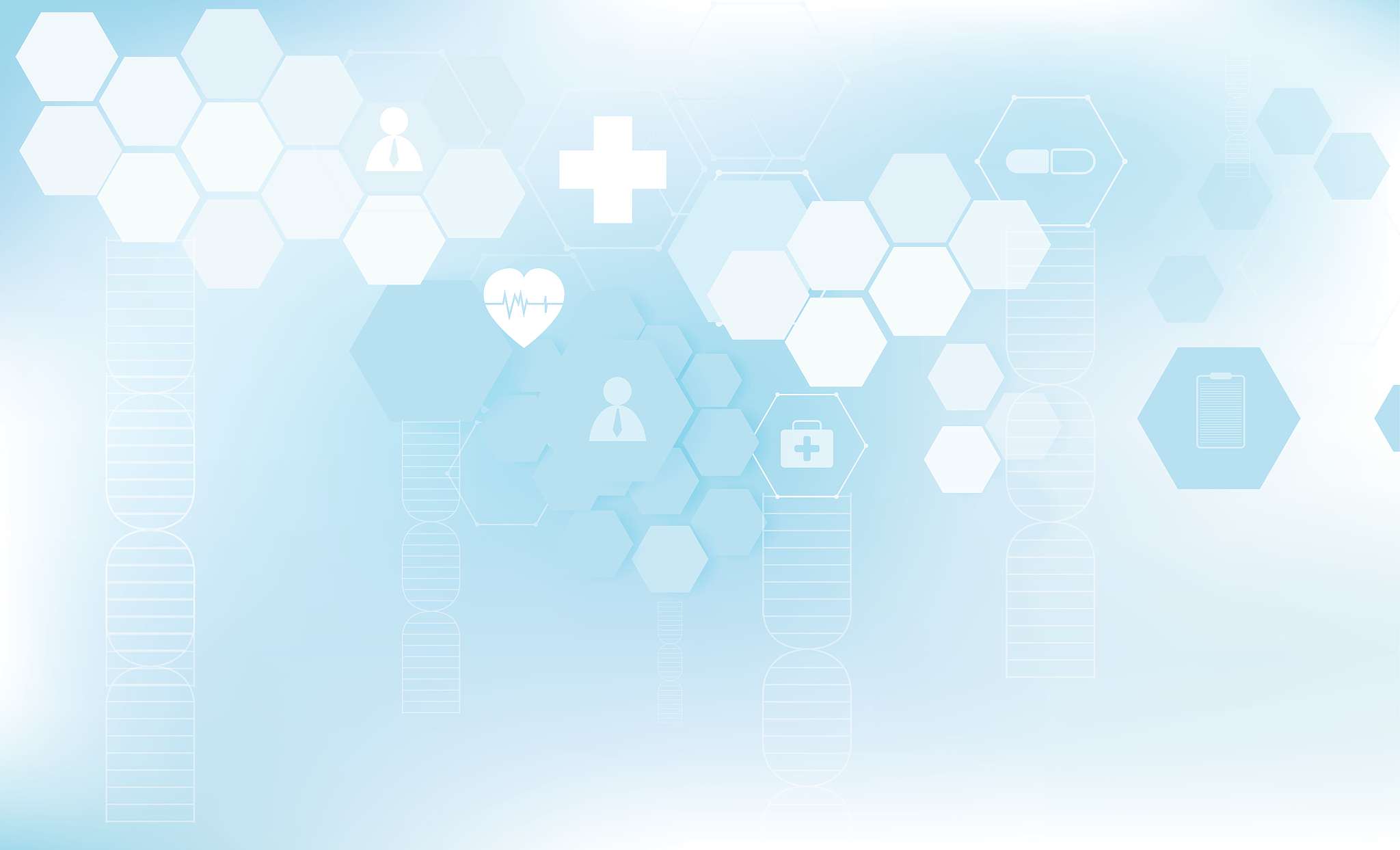 geometric symbol background in blue tones (medical)