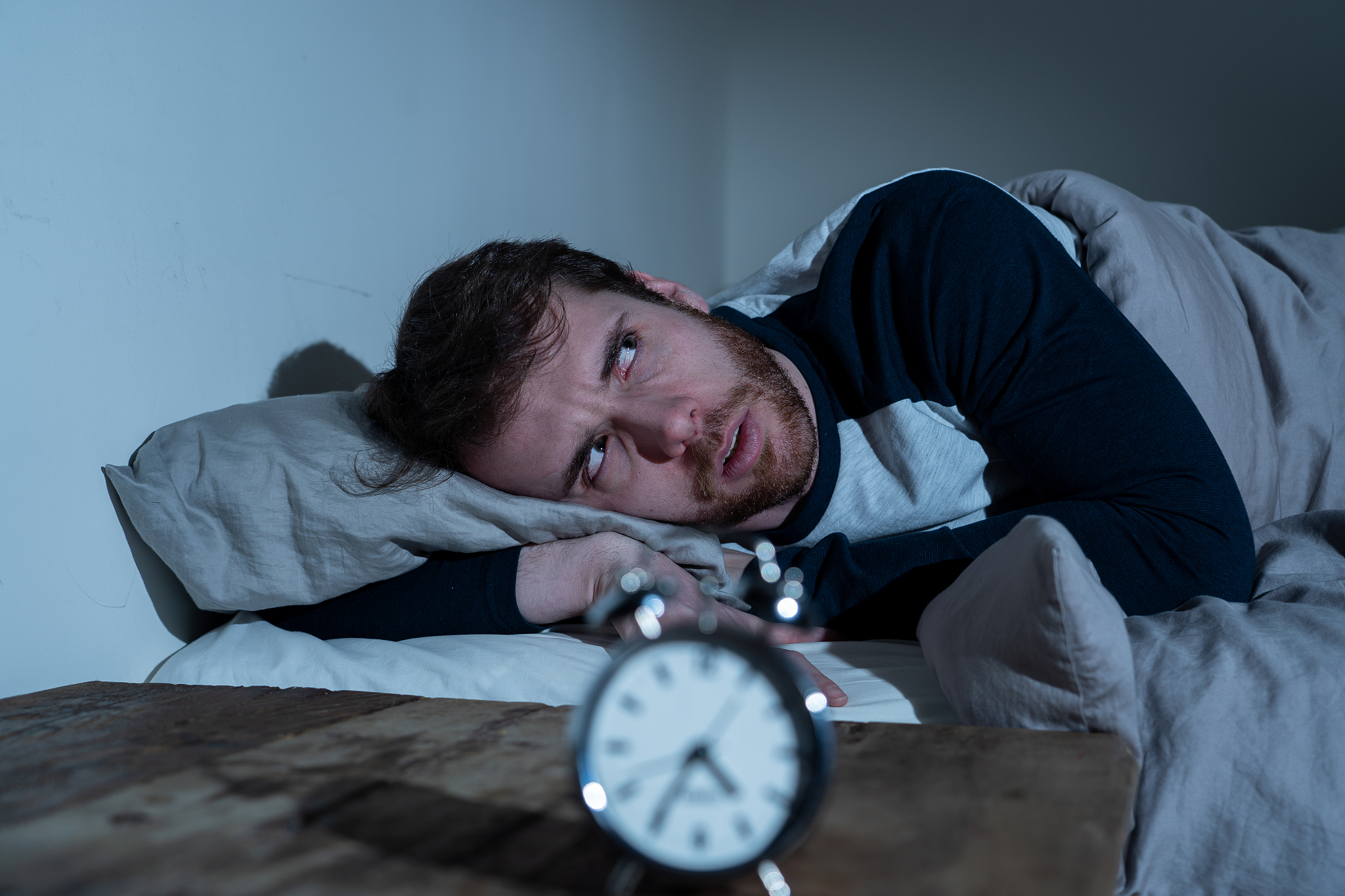 insomnia stress and sleeping disorder concept. sleepless despera