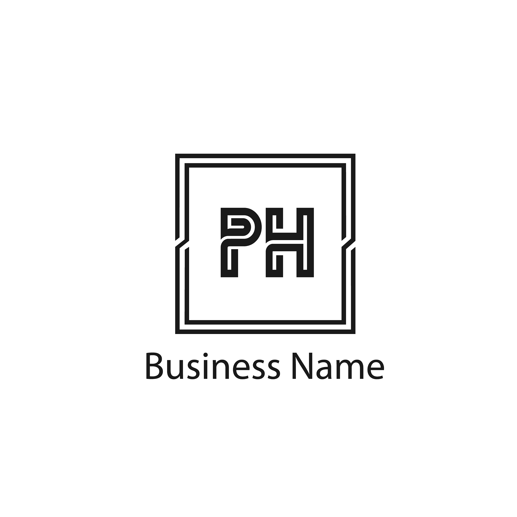 initial letter ph logo template design