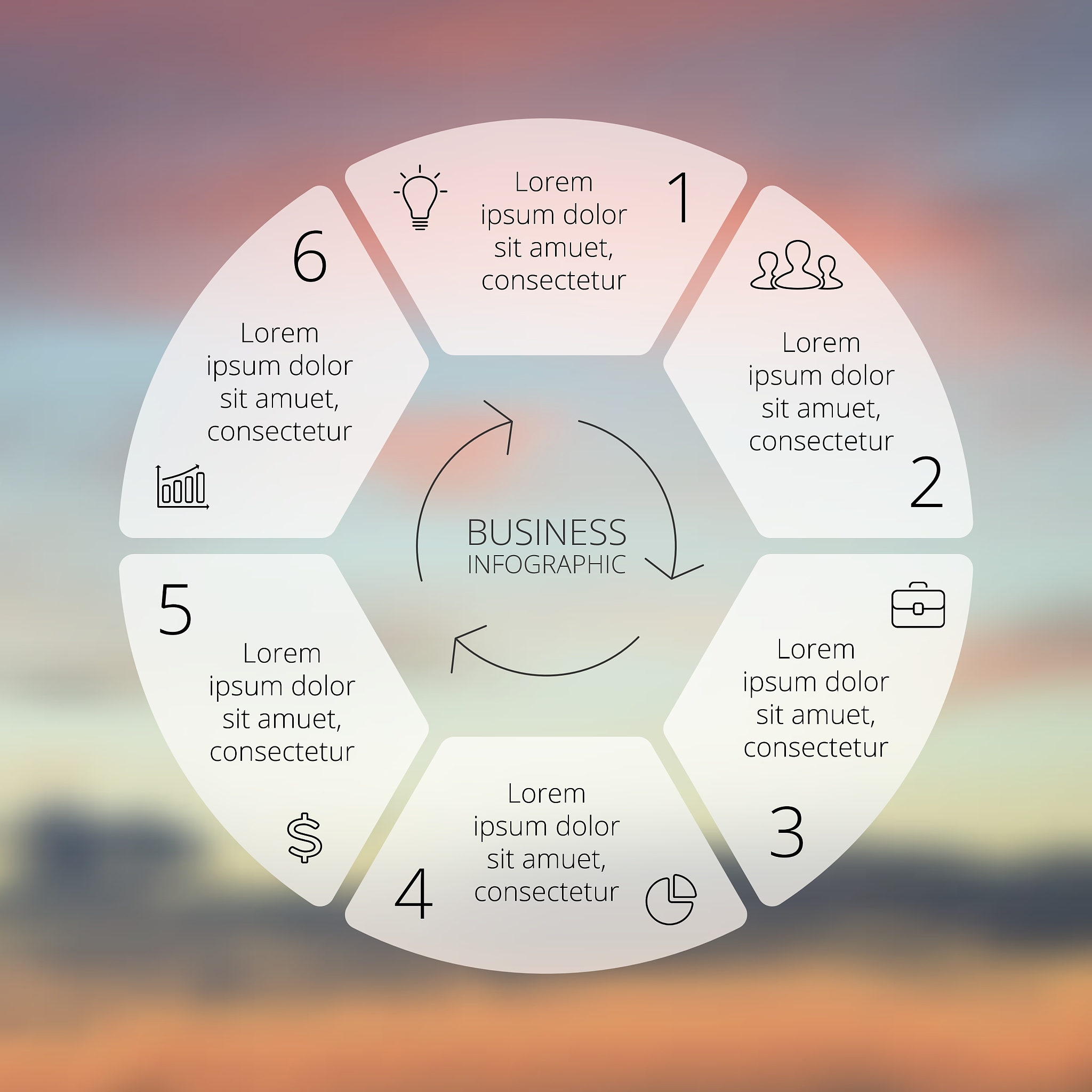 circle line infographic template for cycle