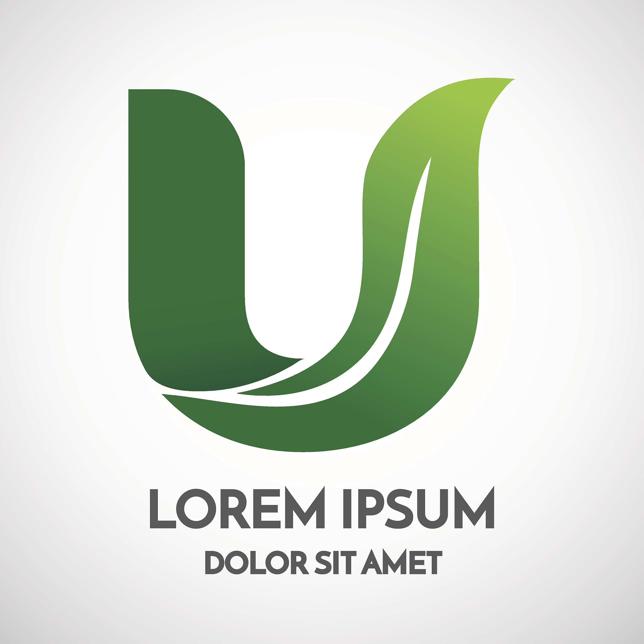 green eco letter u logo template design