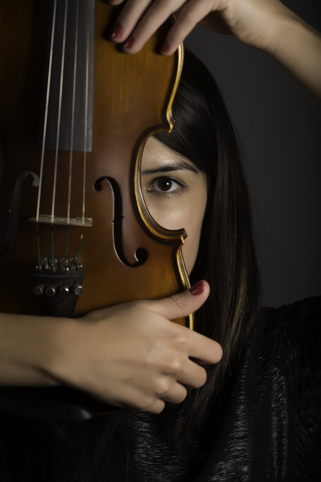 young woman with violin