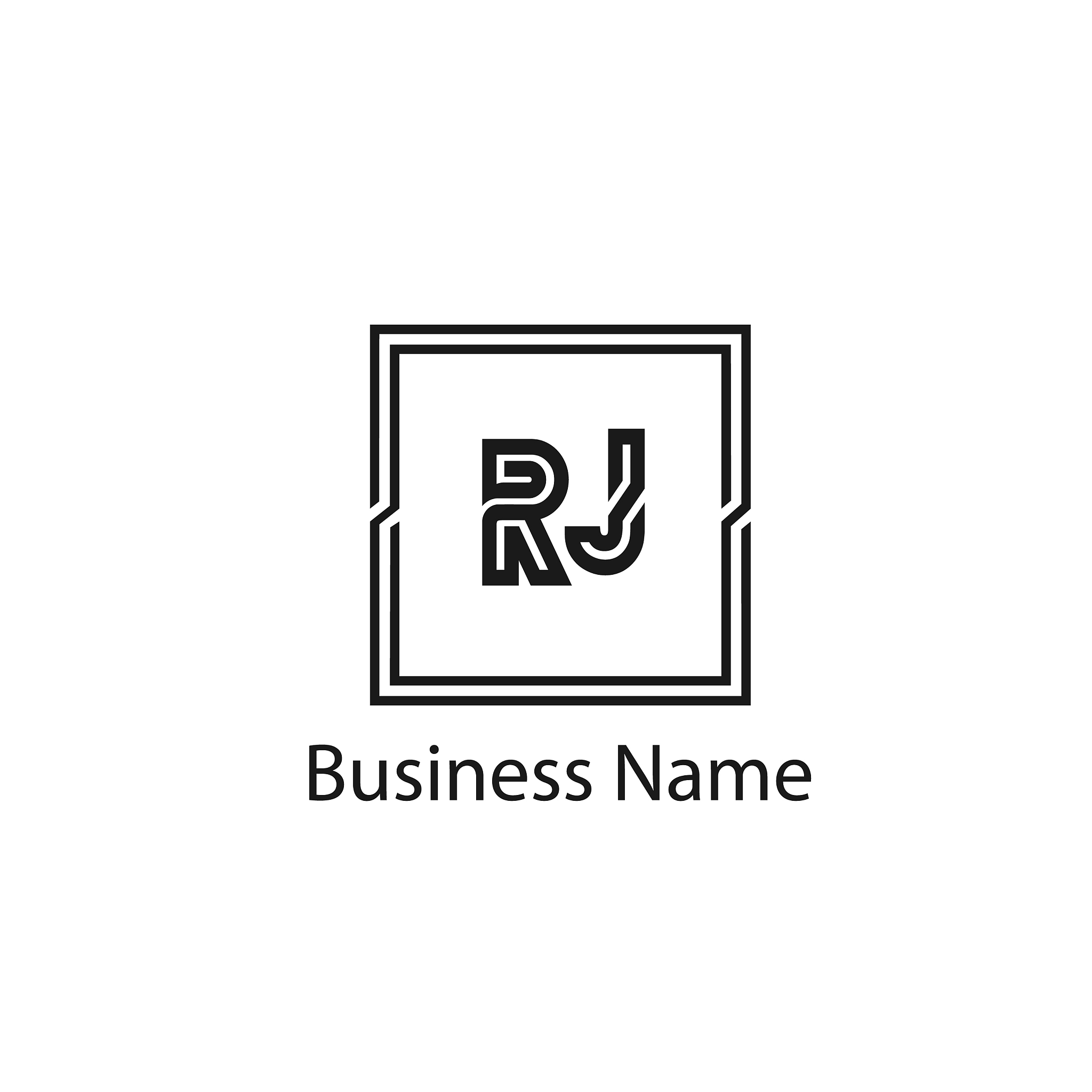 initial letter rj logo template design