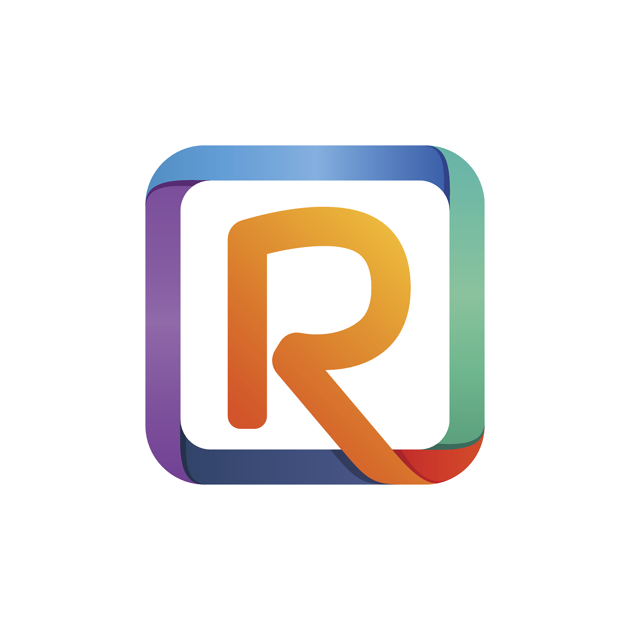 r letter icon in square.