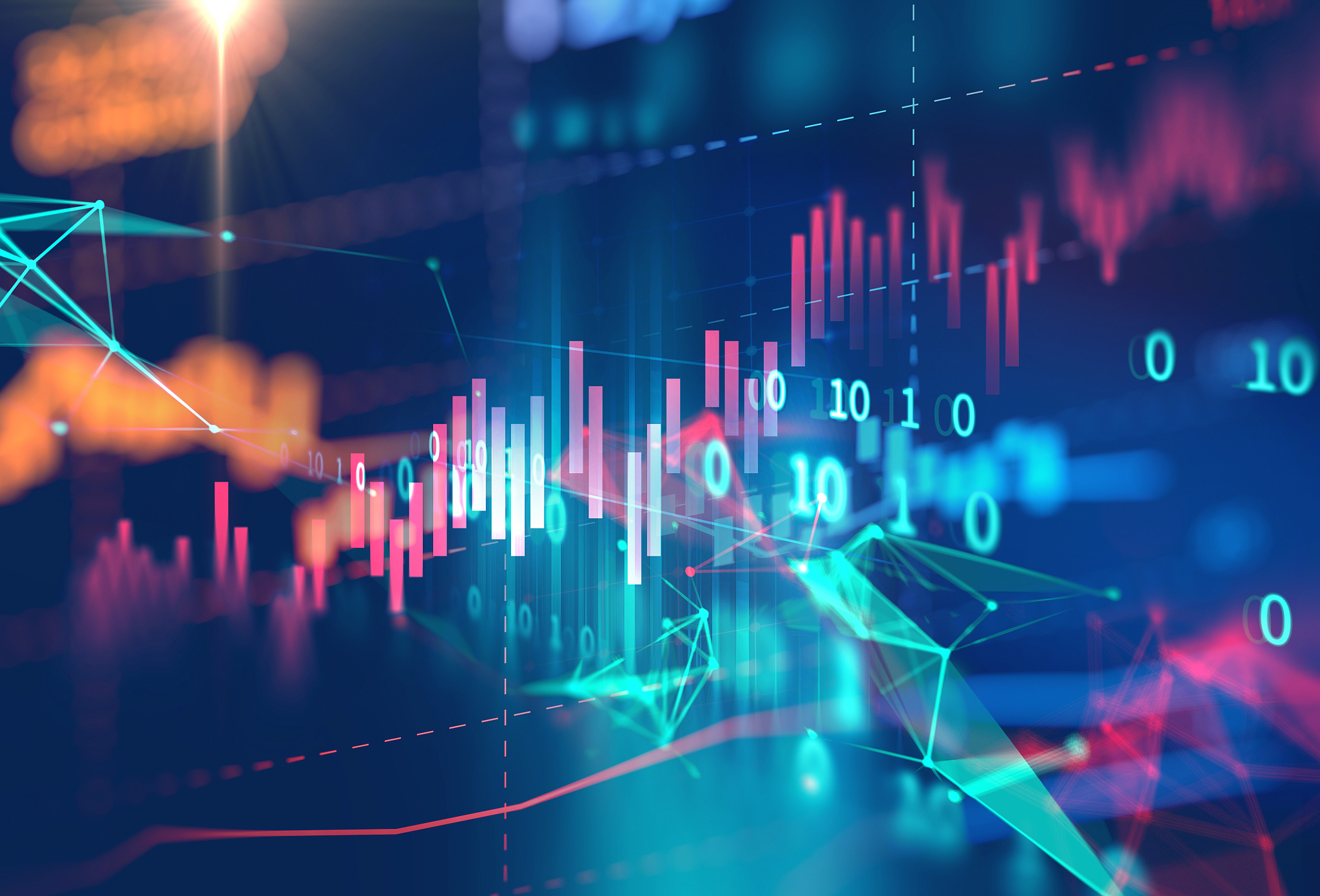 technical financial graph on technology abstract background