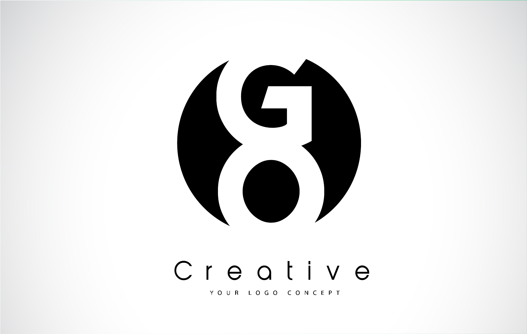 go letter logo design inside a black circle