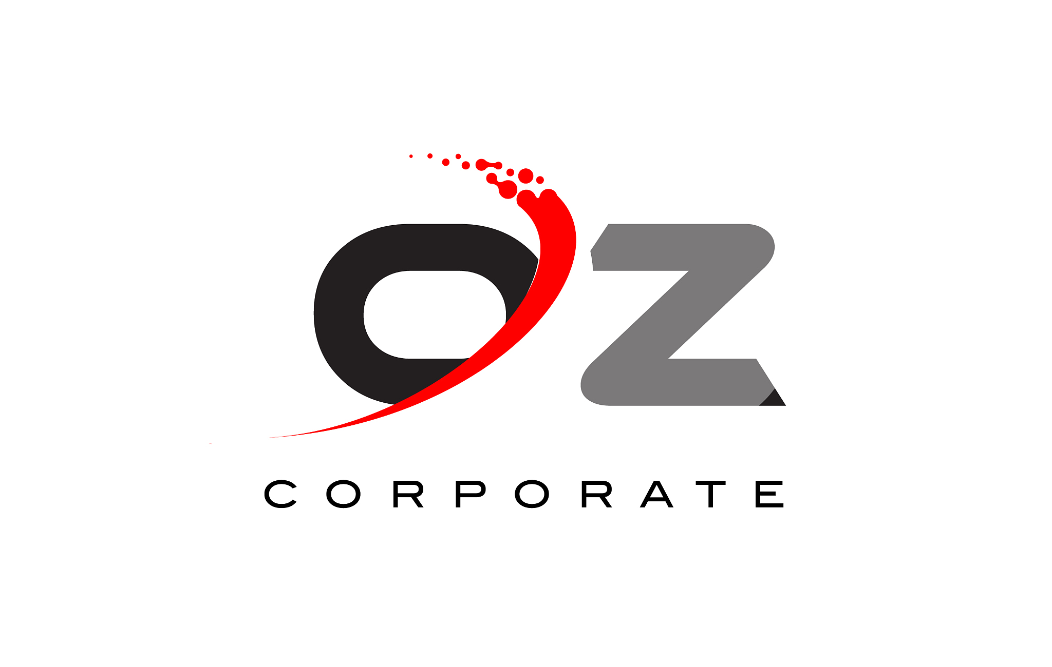 oz modern letter logo design with swoosh