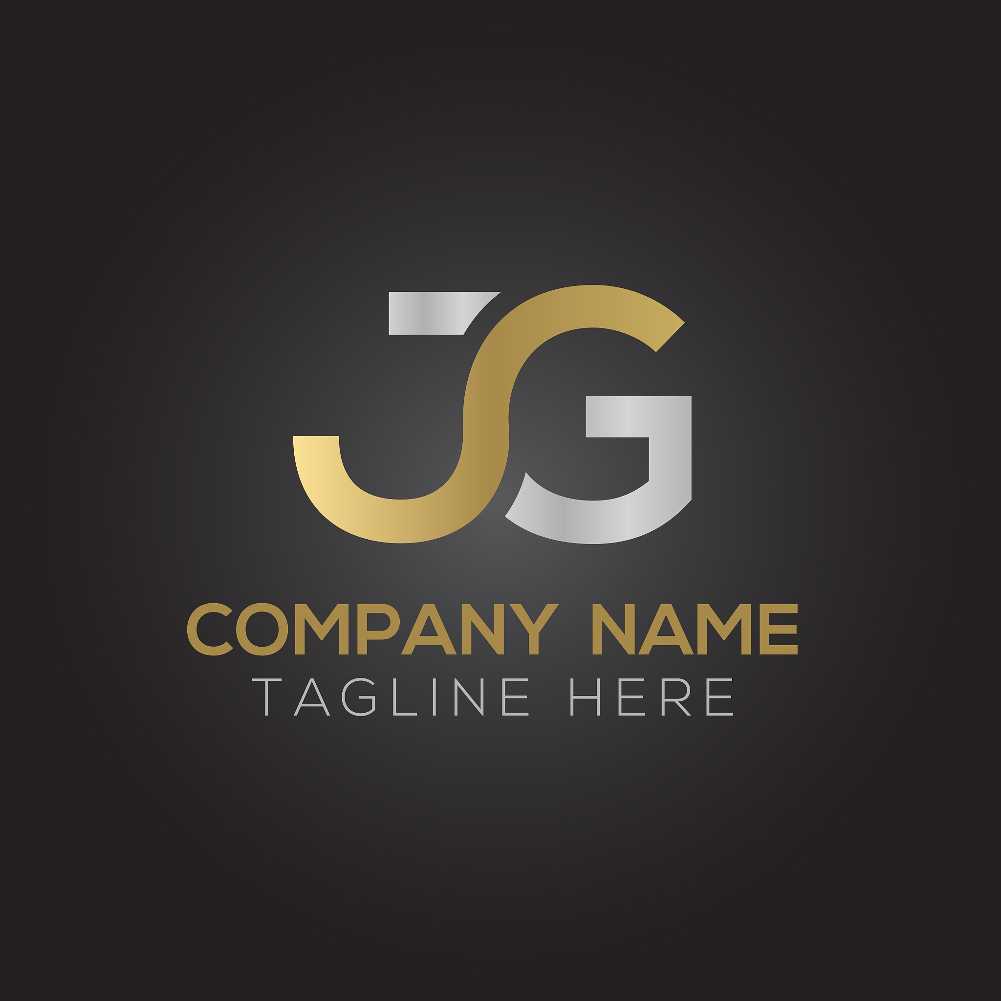 initial linked letter jg logo design