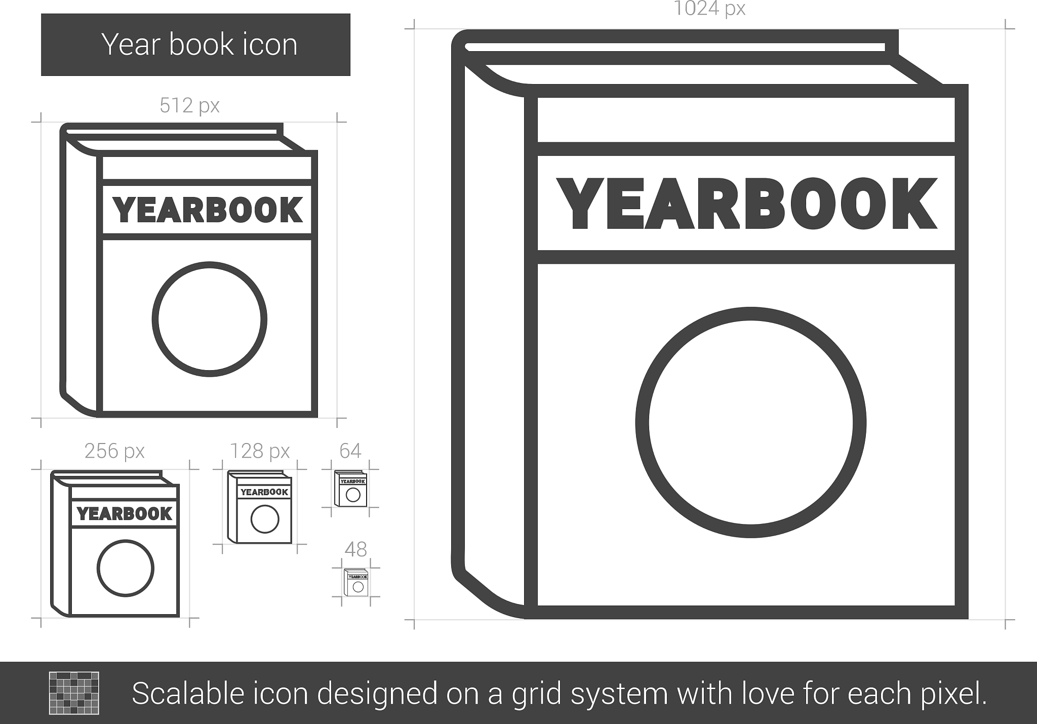 year book line icon